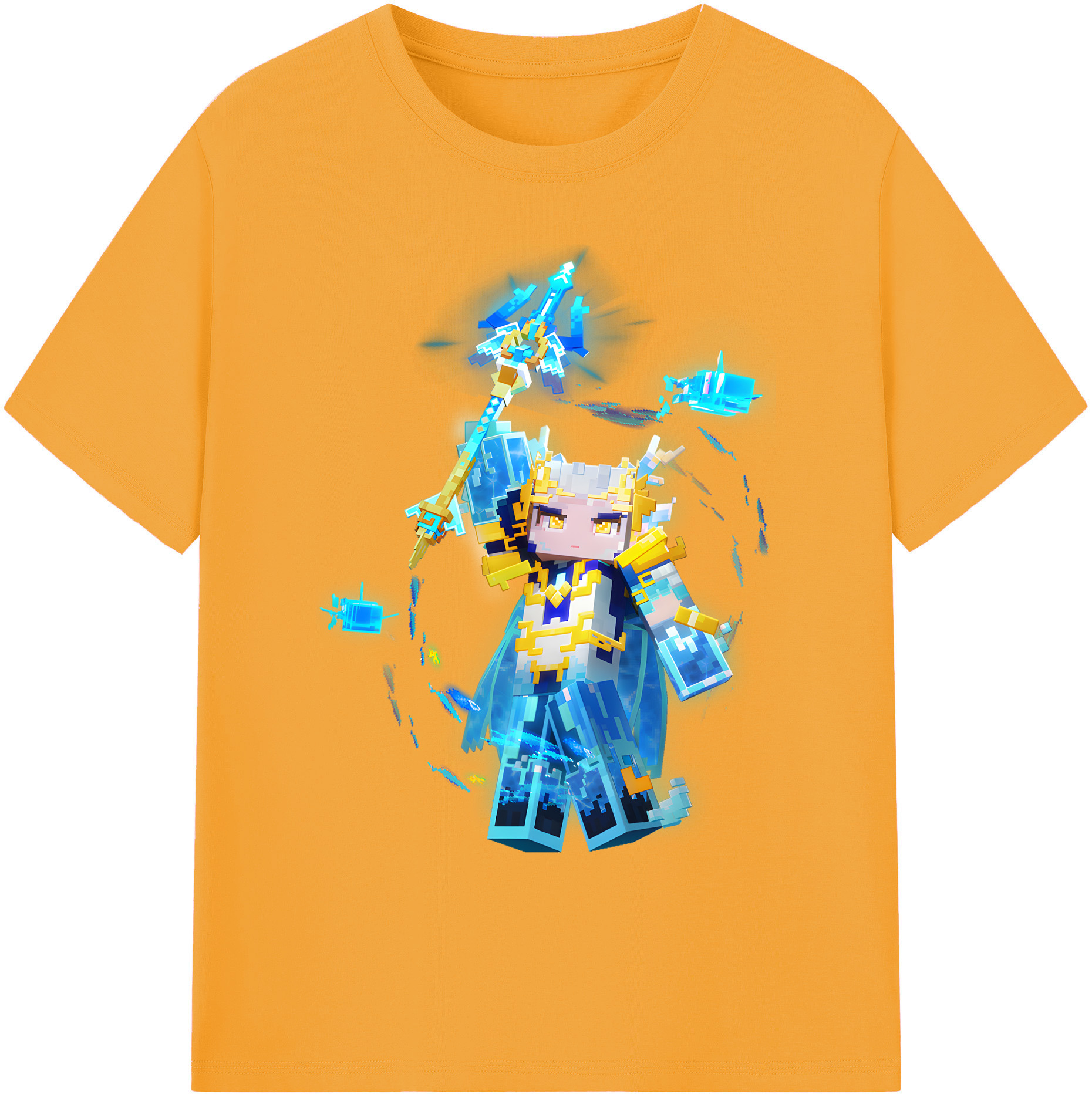 （画像用） マインクラフト ブロックの世界 Minecraft MC Block world 綿100％ メンズ半袖Tシャツ｜肌触りやわらか＆通気性