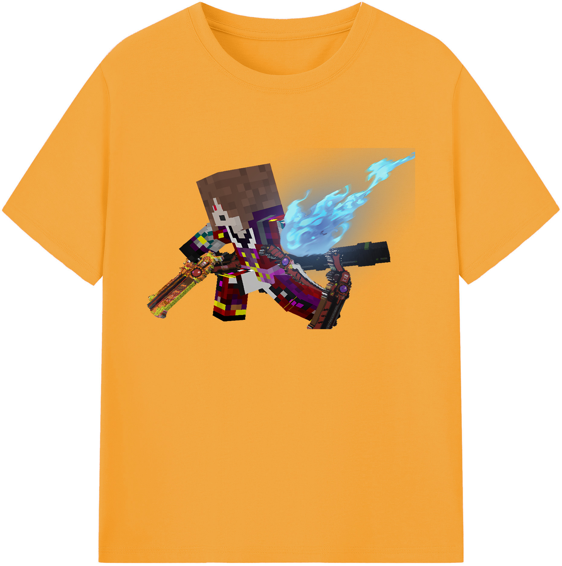 （画像用） マインクラフト ブロックの世界 Minecraft MC Block world 綿100％ メンズ半袖Tシャツ｜肌触りやわらか＆通気性
