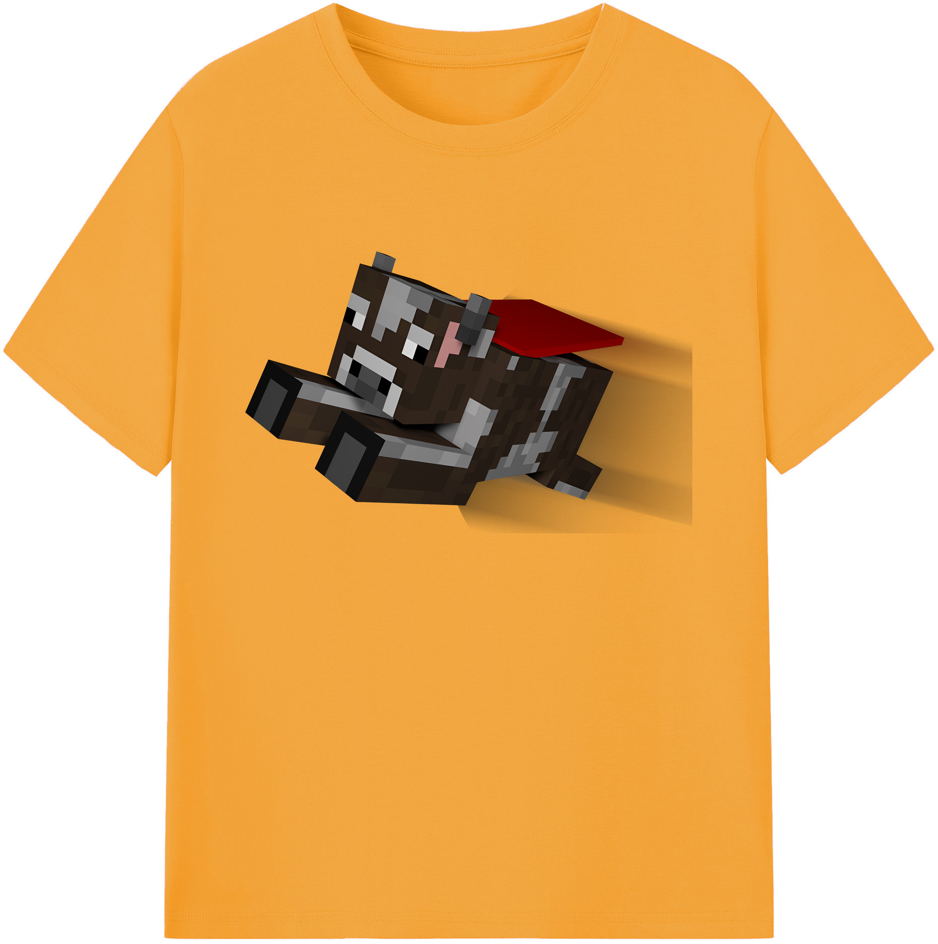 （画像用） マインクラフト ブロックの世界 Minecraft MC Block world 綿100％ メンズ半袖Tシャツ｜肌触りやわらか＆通気性