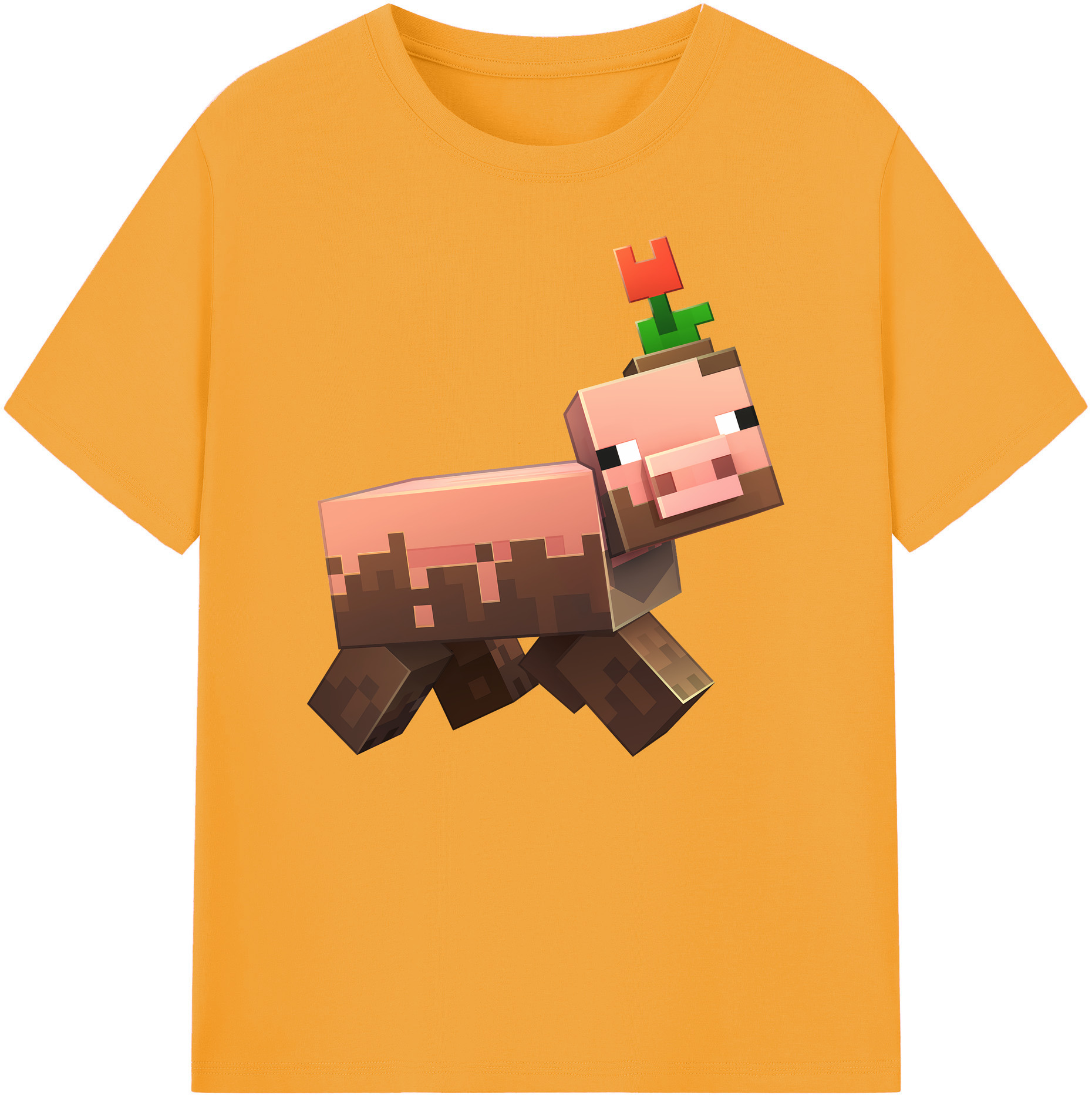 （画像用） マインクラフト ブロックの世界 Minecraft MC Block world 綿100％ メンズ半袖Tシャツ｜肌触りやわらか＆通気性