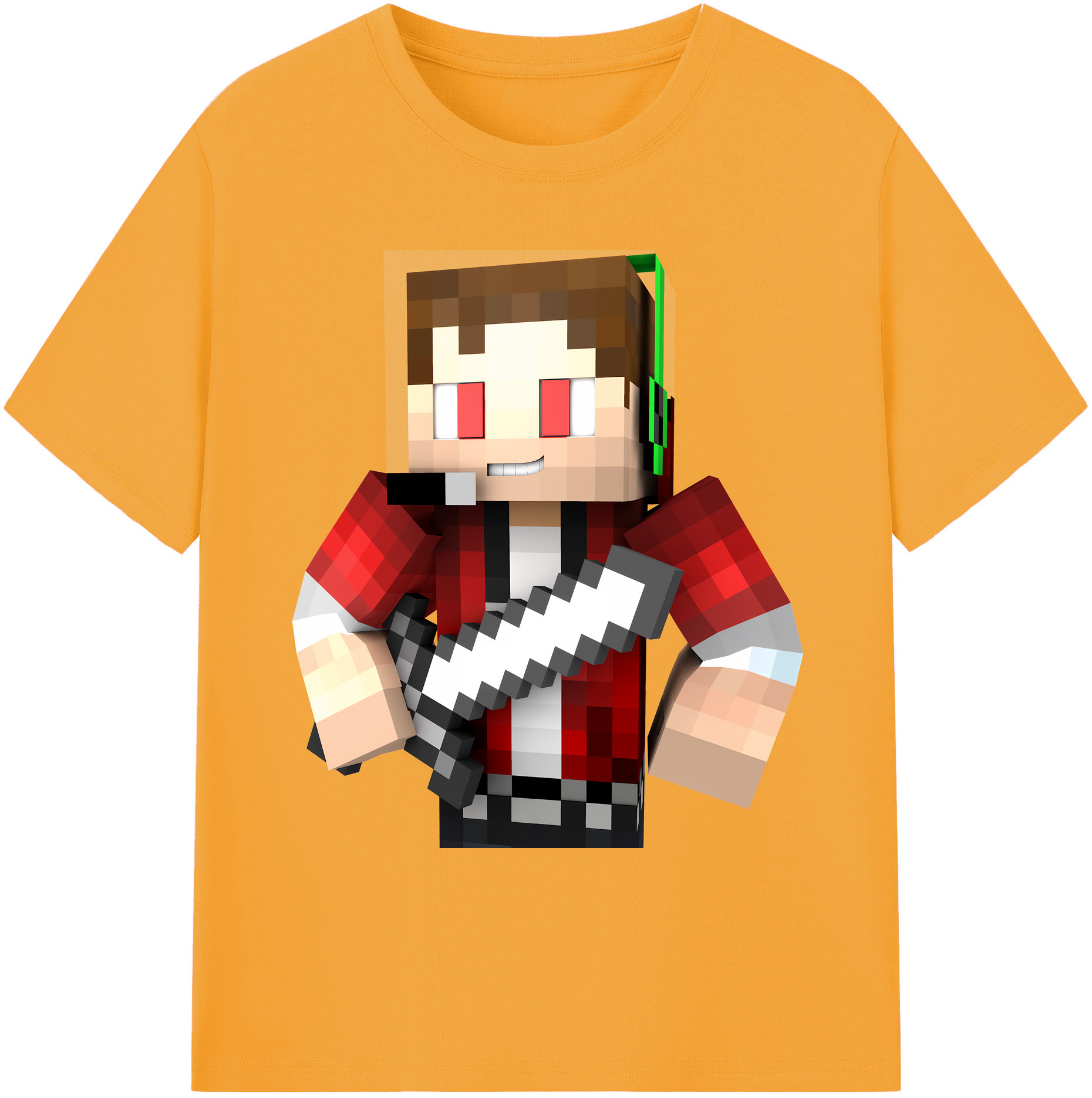 （画像用） マインクラフト ブロックの世界 Minecraft MC Block world 綿100％ メンズ半袖Tシャツ｜肌触りやわらか＆通気性
