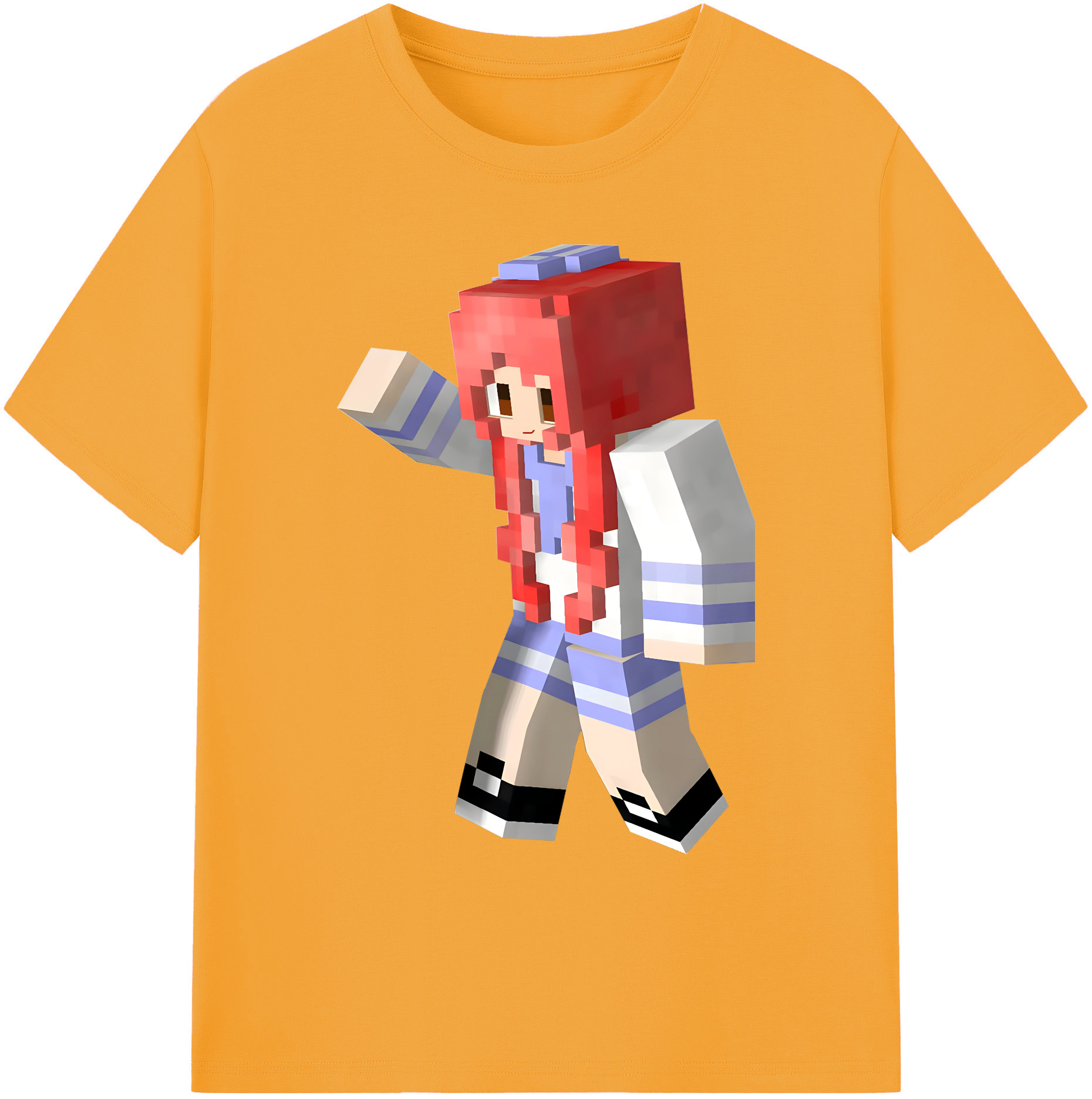 （画像用） マインクラフト ブロックの世界 Minecraft MC Block world 綿100％ メンズ半袖Tシャツ｜肌触りやわらか＆通気性