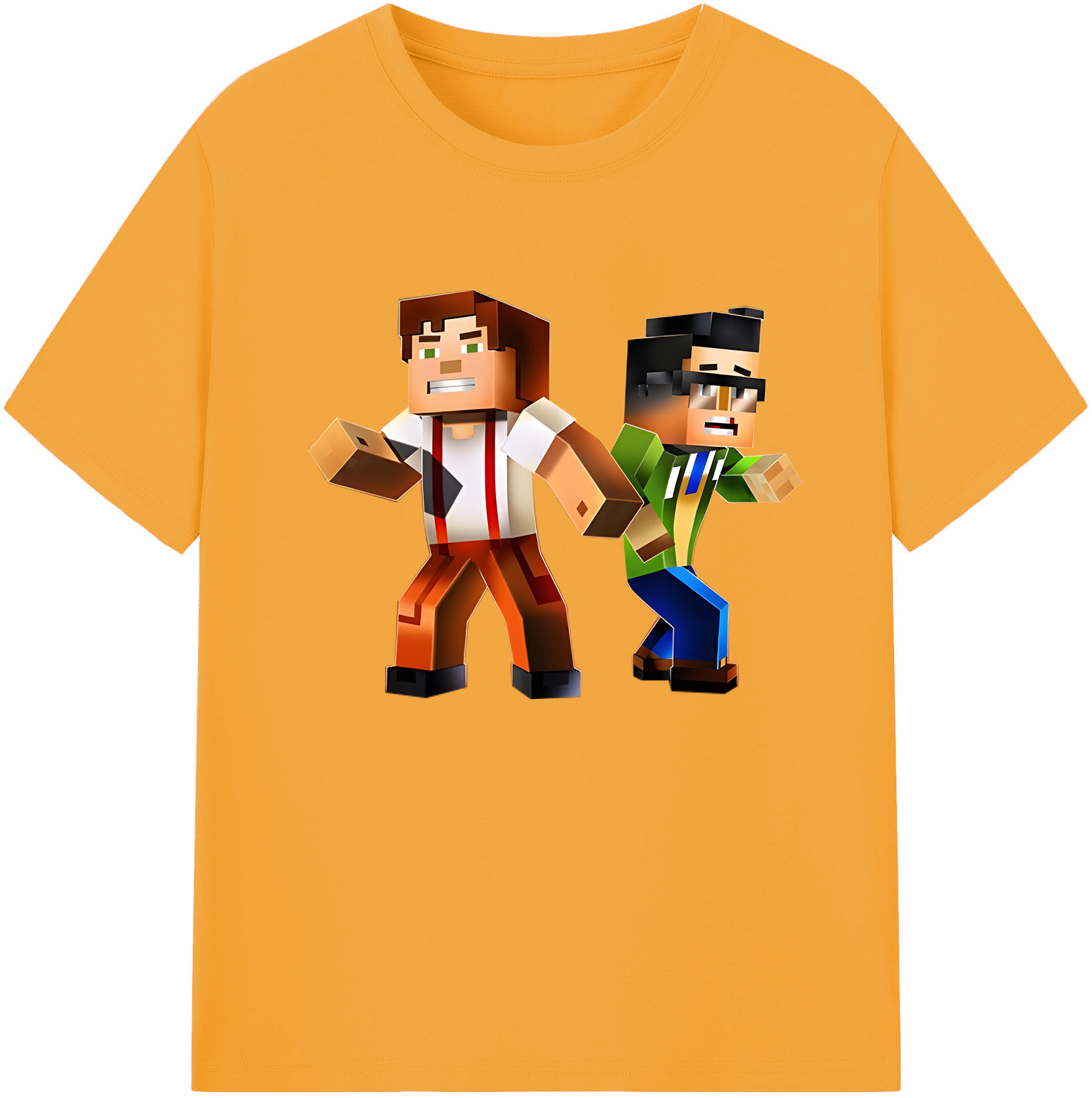（画像用） マインクラフト ブロックの世界 Minecraft MC Block world 綿100％ メンズ半袖Tシャツ｜肌触りやわらか＆通気性