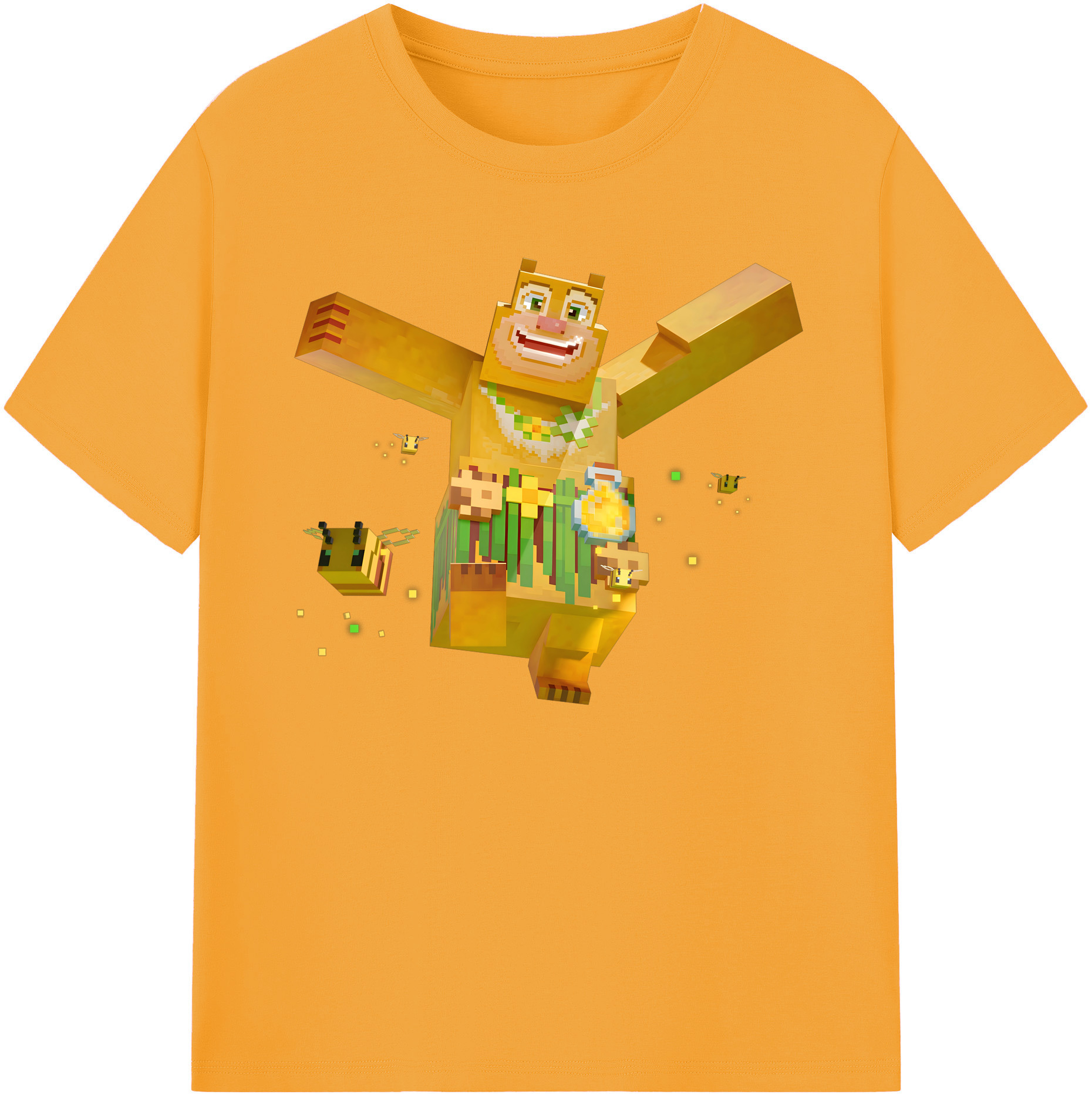 （画像用） マインクラフト ブロックの世界 Minecraft MC Block world 綿100％ メンズ半袖Tシャツ｜肌触りやわらか＆通気性