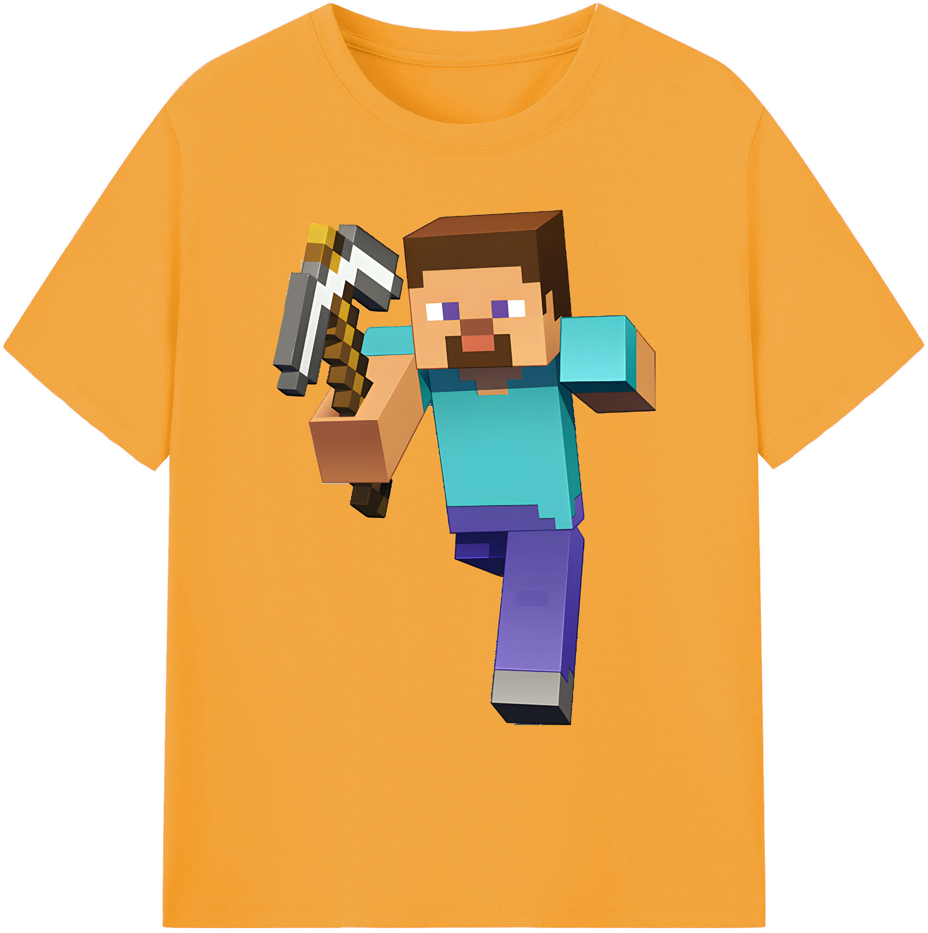 （画像用） マインクラフト ブロックの世界 Minecraft MC Block world 綿100％ メンズ半袖Tシャツ｜肌触りやわらか＆通気性