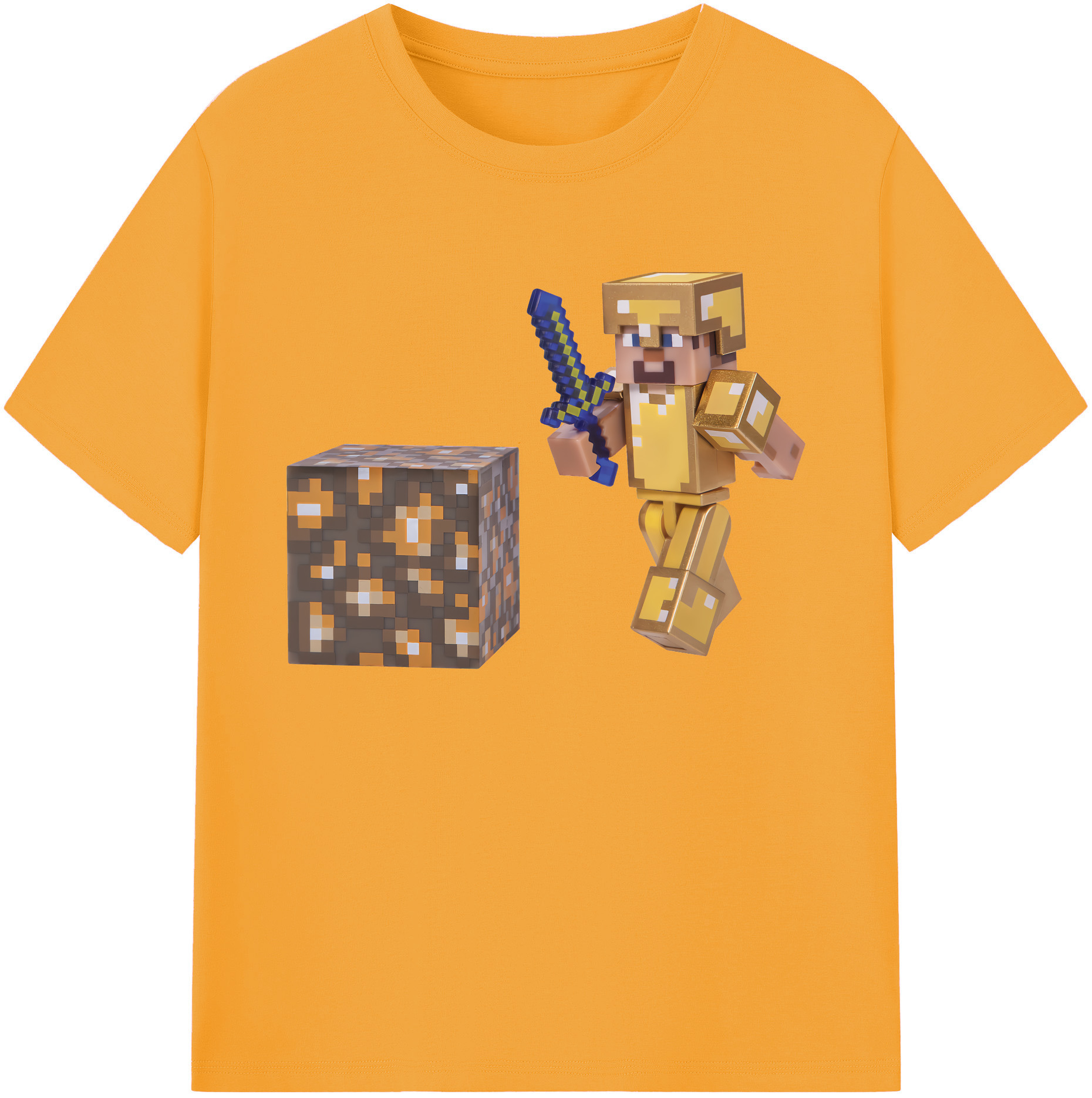 （画像用） マインクラフト ブロックの世界 Minecraft MC Block world 綿100％ メンズ半袖Tシャツ｜肌触りやわらか＆通気性