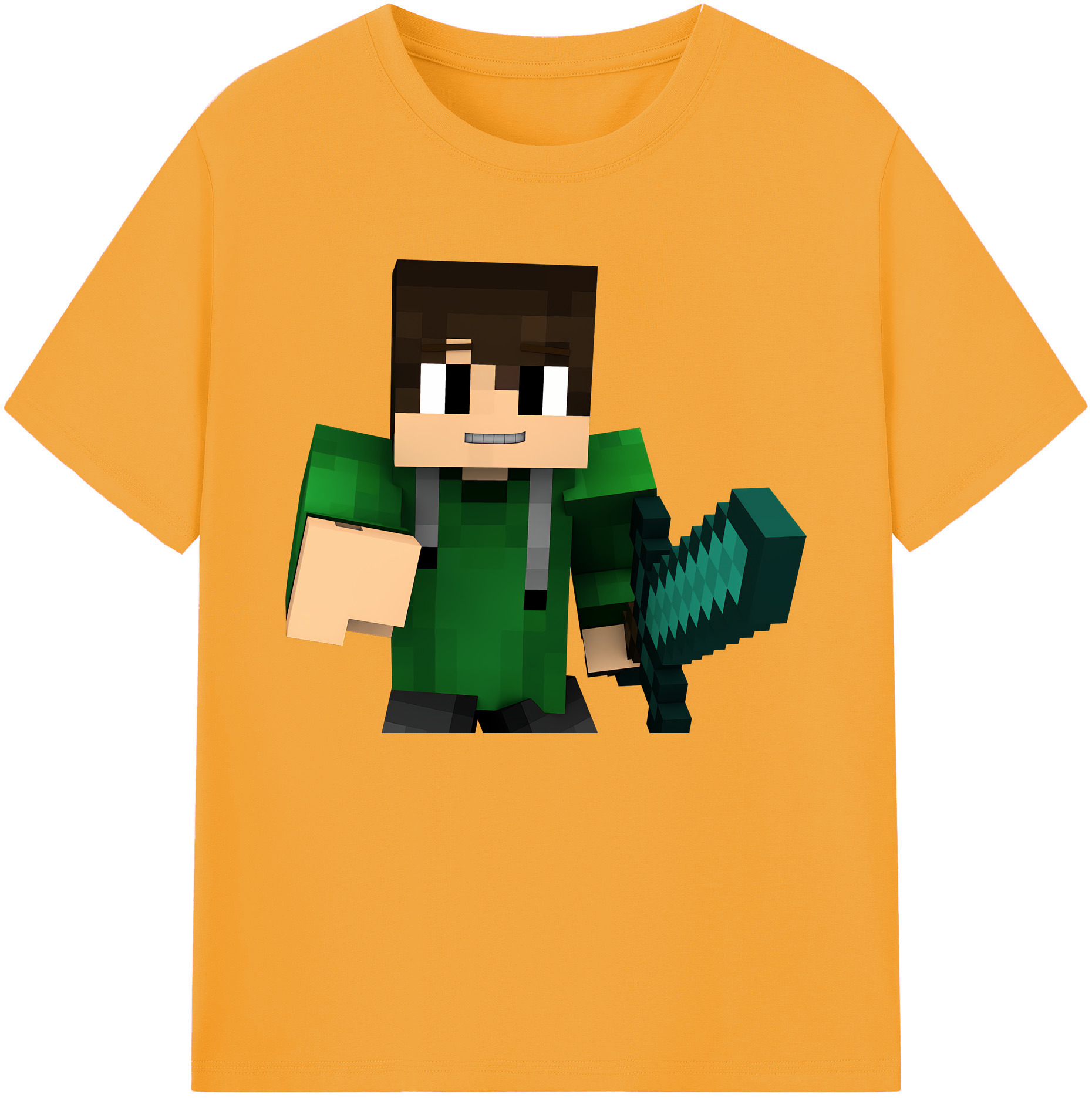 （画像用） マインクラフト ブロックの世界 Minecraft MC Block world 綿100％ メンズ半袖Tシャツ｜肌触りやわらか＆通気性