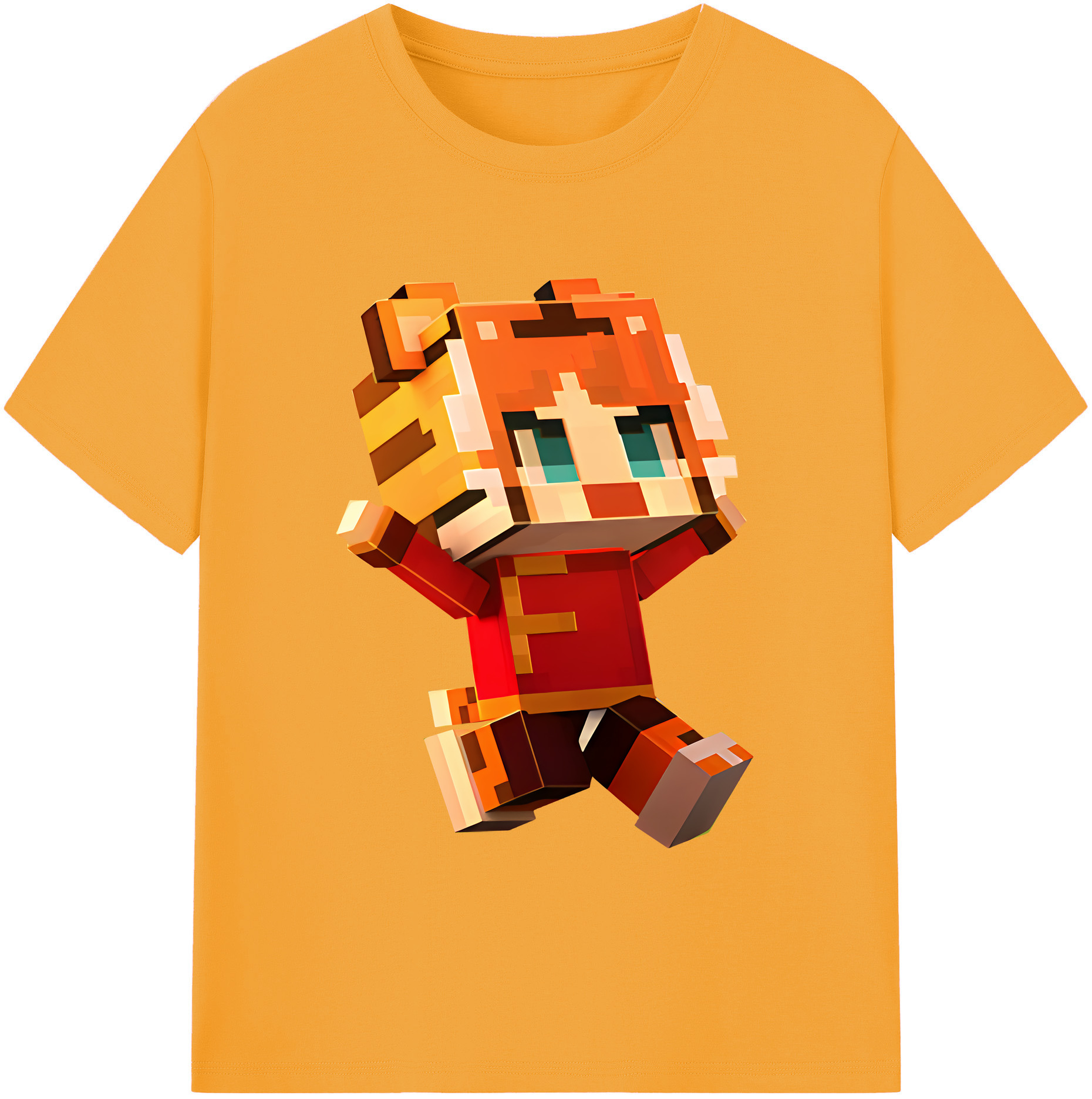 （画像用） マインクラフト ブロックの世界 Minecraft MC Block world 綿100％ メンズ半袖Tシャツ｜肌触りやわらか＆通気性