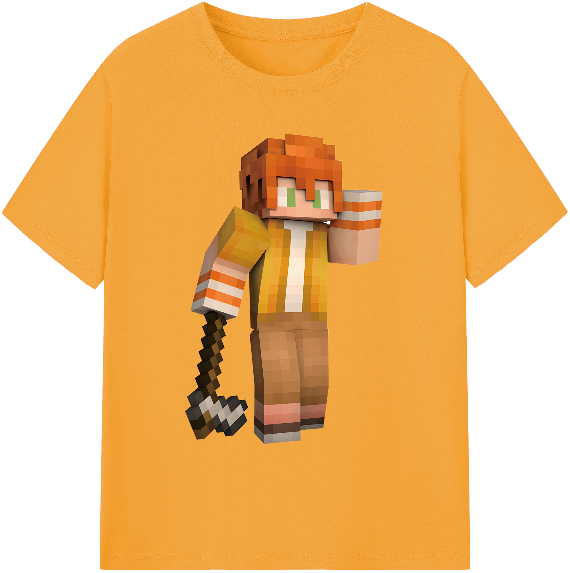 （画像用） マインクラフト ブロックの世界 Minecraft MC Block world 綿100％ メンズ半袖Tシャツ｜肌触りやわらか＆通気性