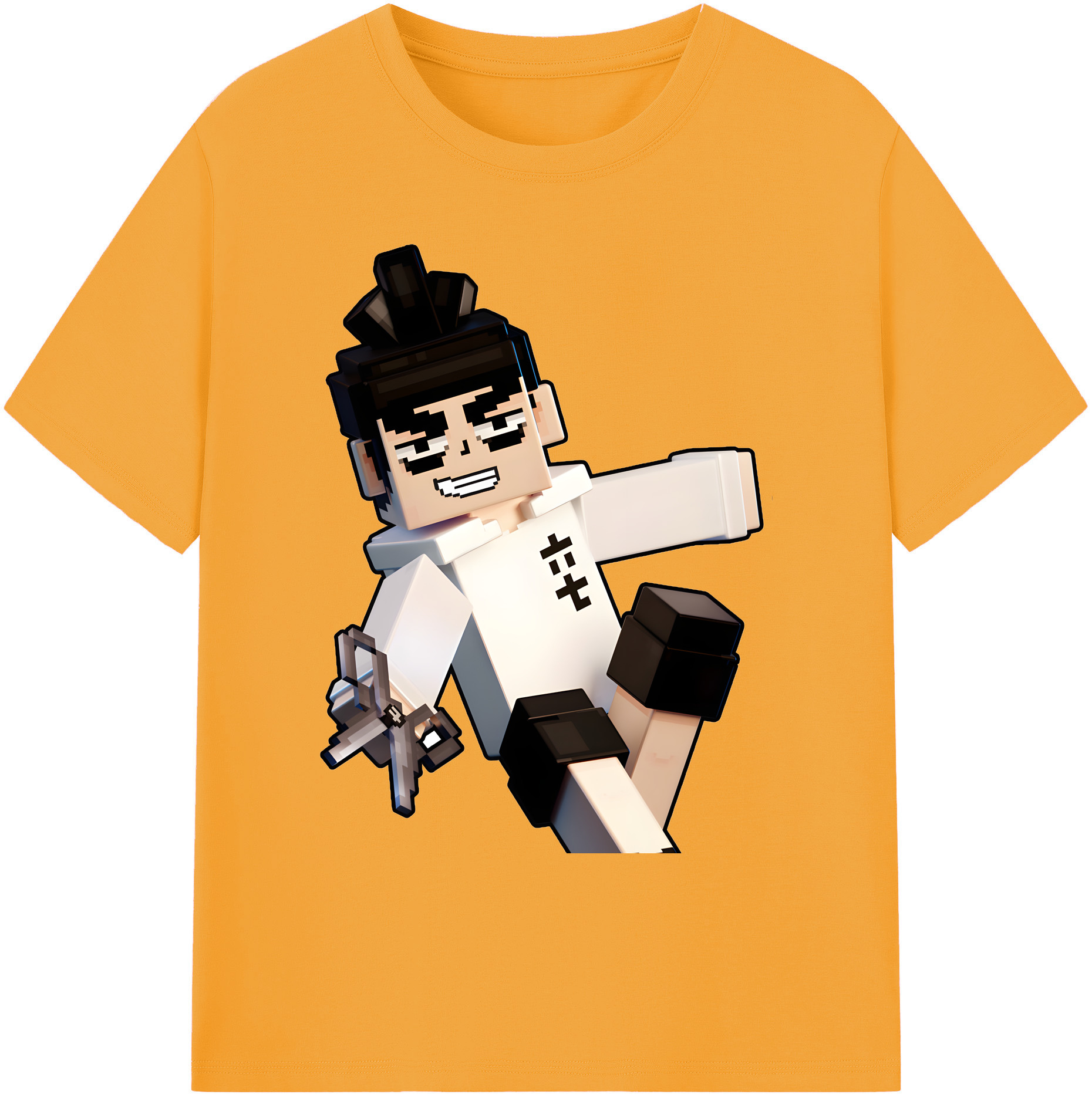 （画像用） マインクラフト ブロックの世界 Minecraft MC Block world 綿100％ メンズ半袖Tシャツ｜肌触りやわらか＆通気性