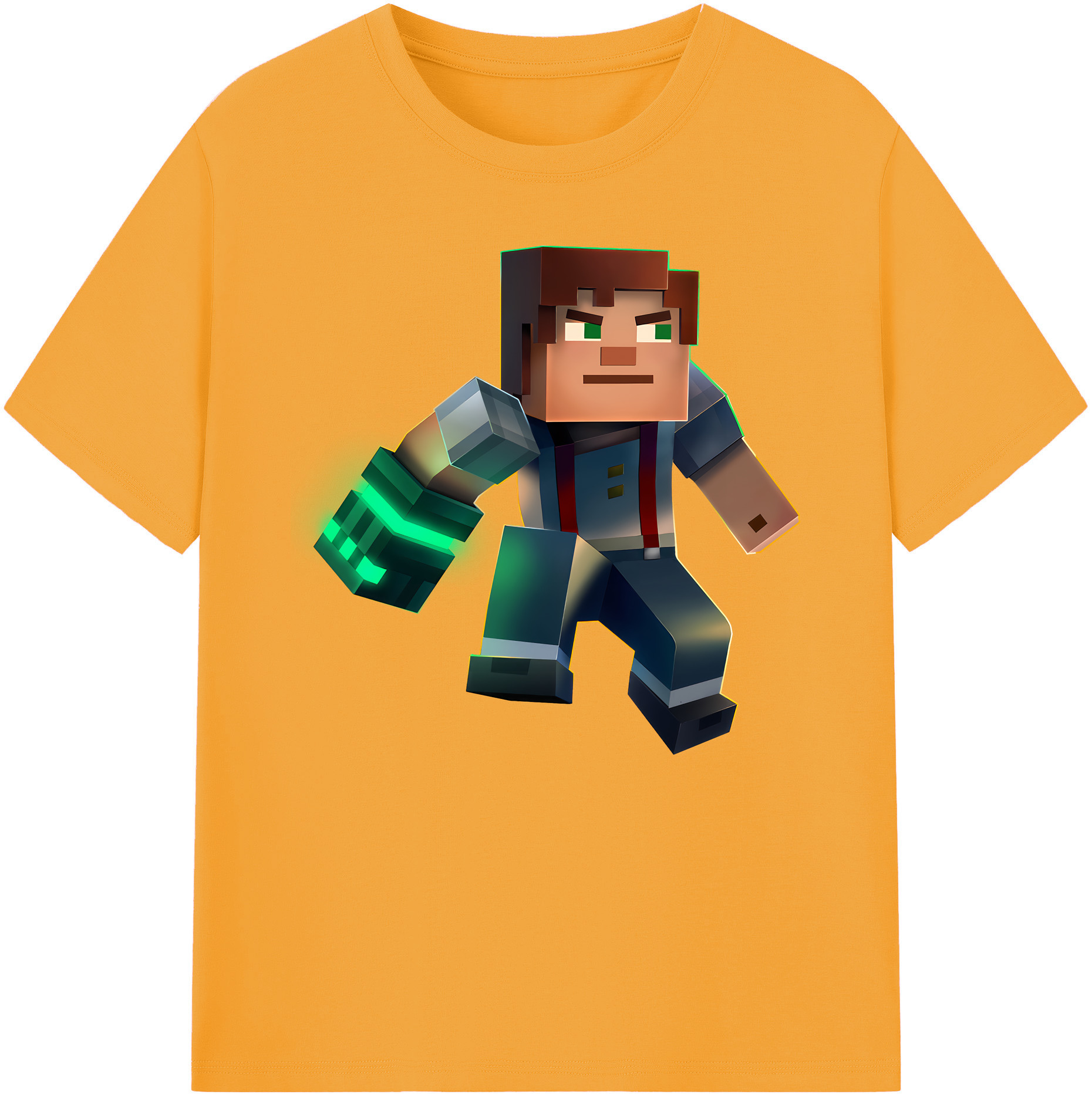 （画像用） マインクラフト ブロックの世界 Minecraft MC Block world 綿100％ メンズ半袖Tシャツ｜肌触りやわらか＆通気性