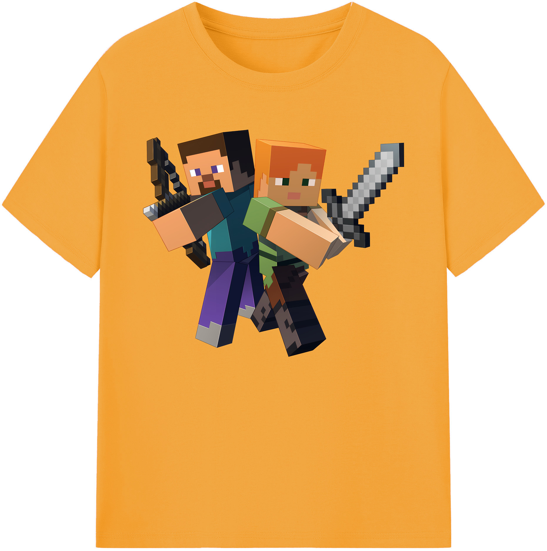（画像用） マインクラフト ブロックの世界 Minecraft MC Block world 綿100％ メンズ半袖Tシャツ｜肌触りやわらか＆通気性