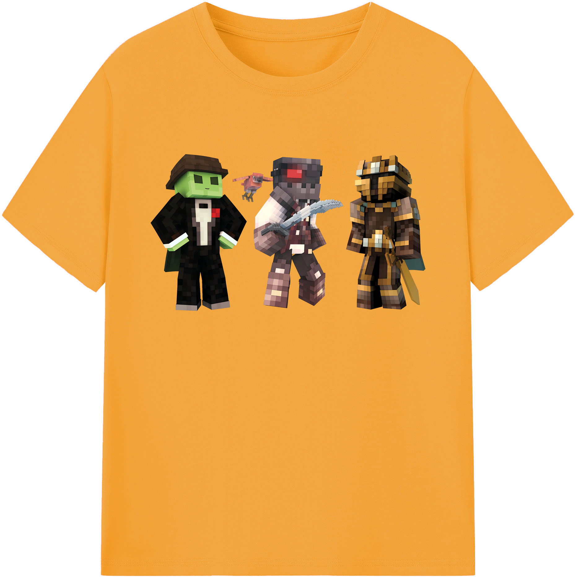 （画像用） マインクラフト ブロックの世界 Minecraft MC Block world 綿100％ メンズ半袖Tシャツ｜肌触りやわらか＆通気性