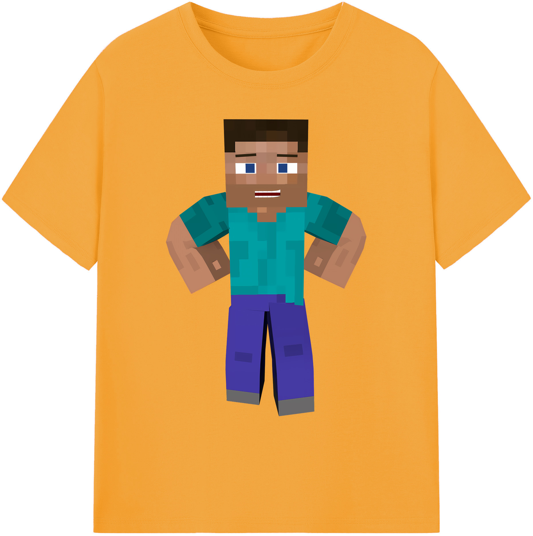 （画像用） マインクラフト ブロックの世界 Minecraft MC Block world 綿100％ メンズ半袖Tシャツ｜肌触りやわらか＆通気性