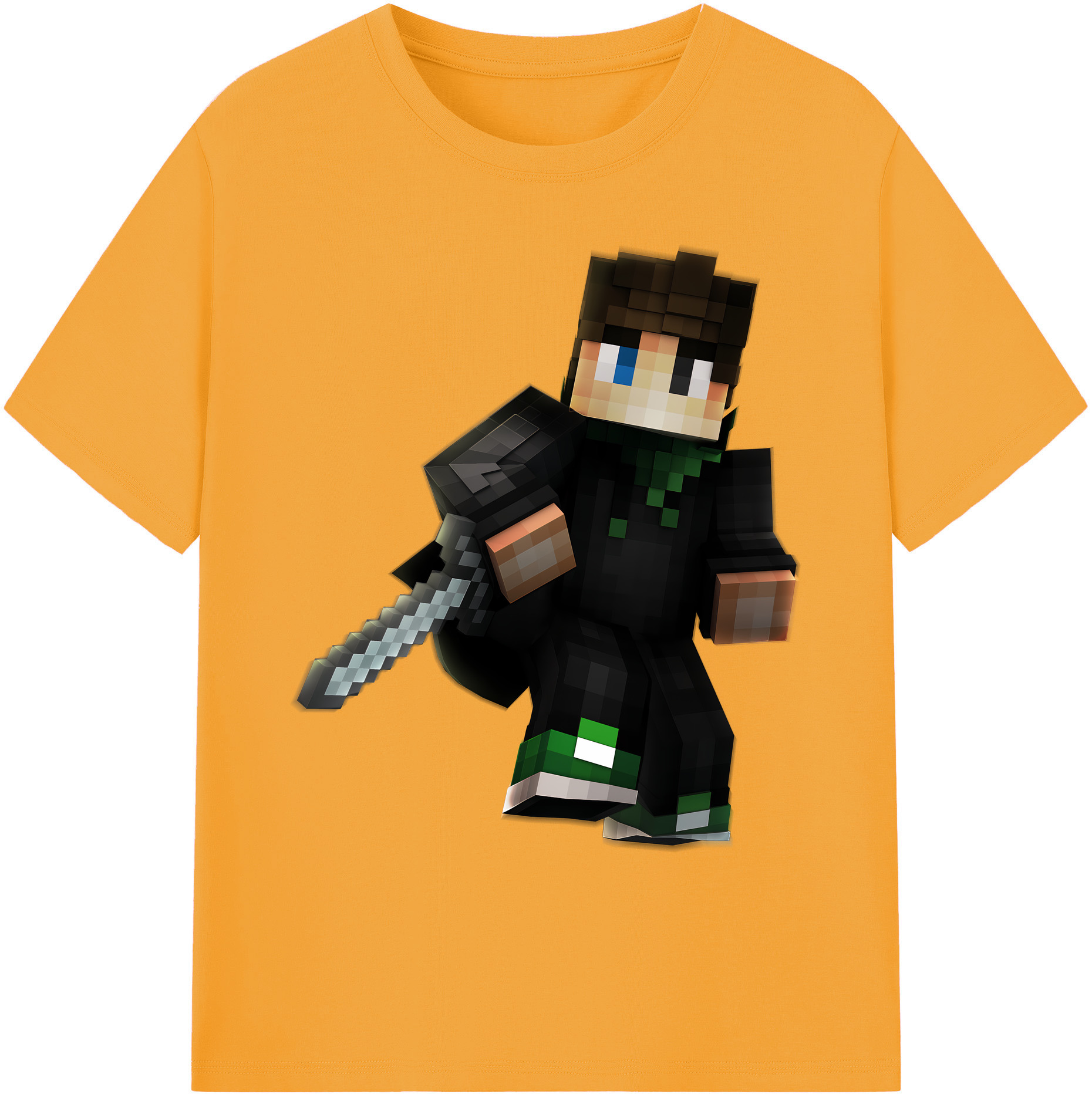 （画像用） マインクラフト ブロックの世界 Minecraft MC Block world 綿100％ メンズ半袖Tシャツ｜肌触りやわらか＆通気性