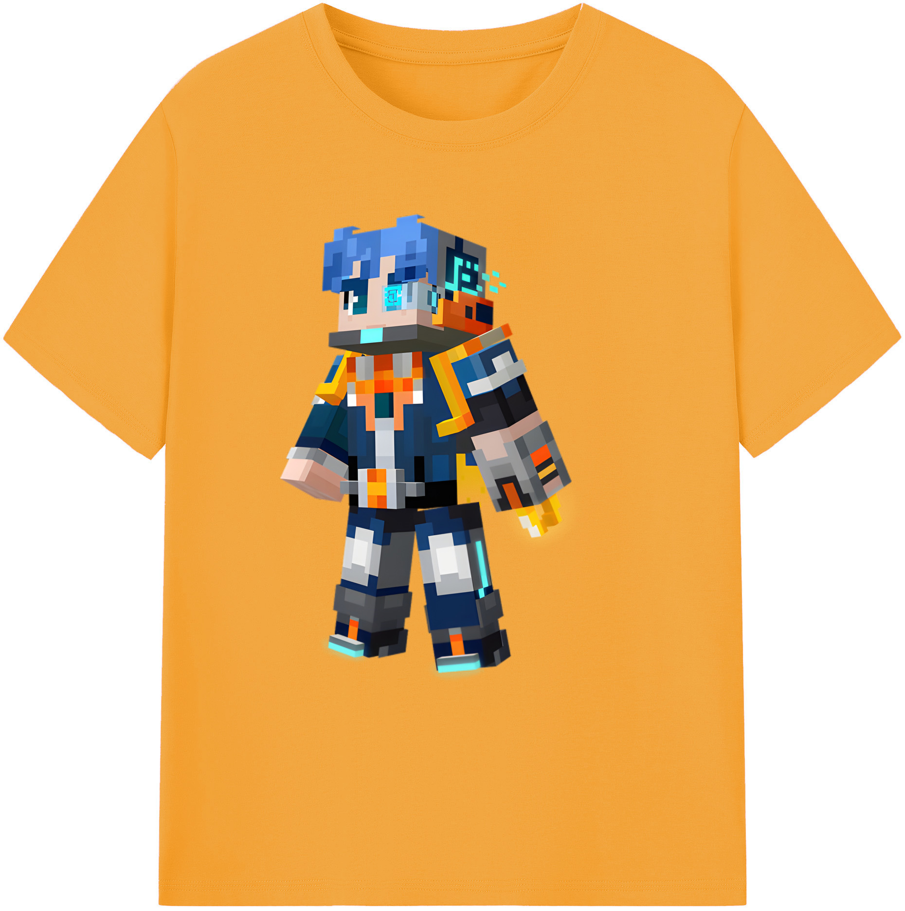 （画像用） マインクラフト ブロックの世界 Minecraft MC Block world 綿100％ メンズ半袖Tシャツ｜肌触りやわらか＆通気性