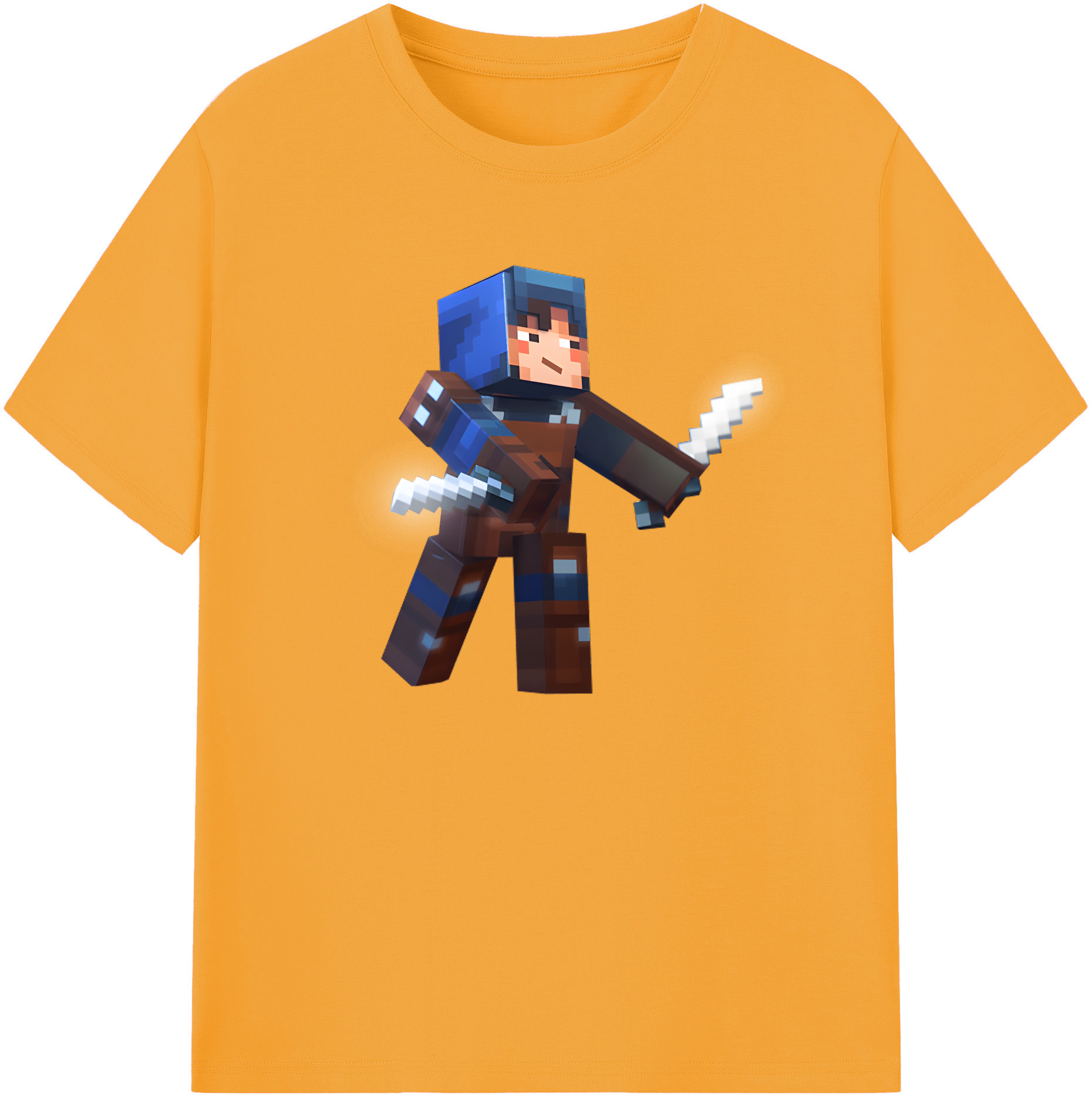 （画像用） マインクラフト ブロックの世界 Minecraft MC Block world 綿100％ メンズ半袖Tシャツ｜肌触りやわらか＆通気性
