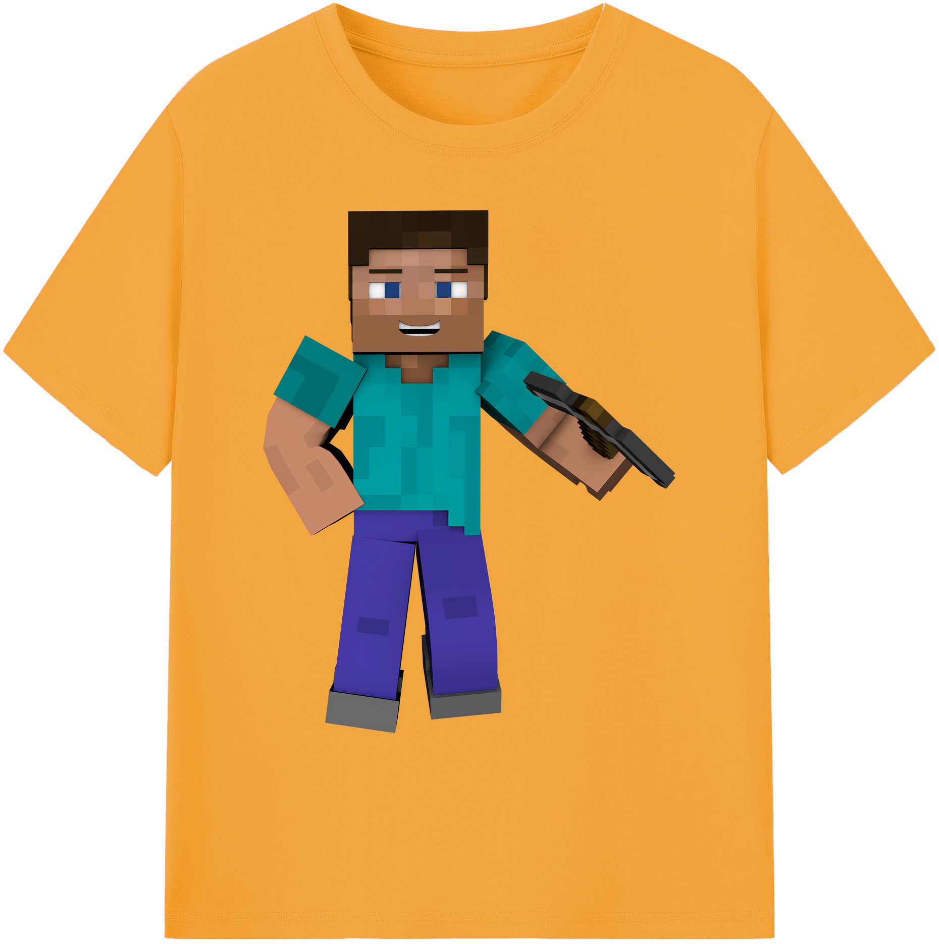 （画像用） マインクラフト ブロックの世界 Minecraft MC Block world 綿100％ メンズ半袖Tシャツ｜肌触りやわらか＆通気性