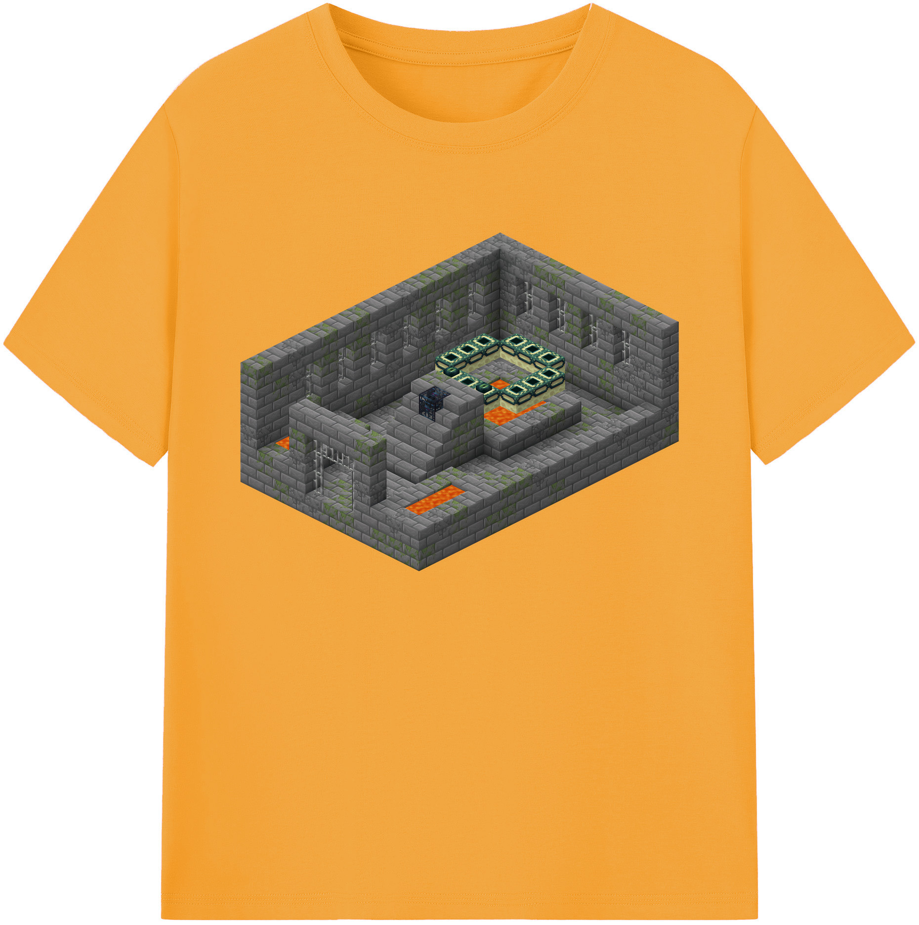 （画像用） マインクラフト ブロックの世界 Minecraft MC Block world 綿100％ メンズ半袖Tシャツ｜肌触りやわらか＆通気性