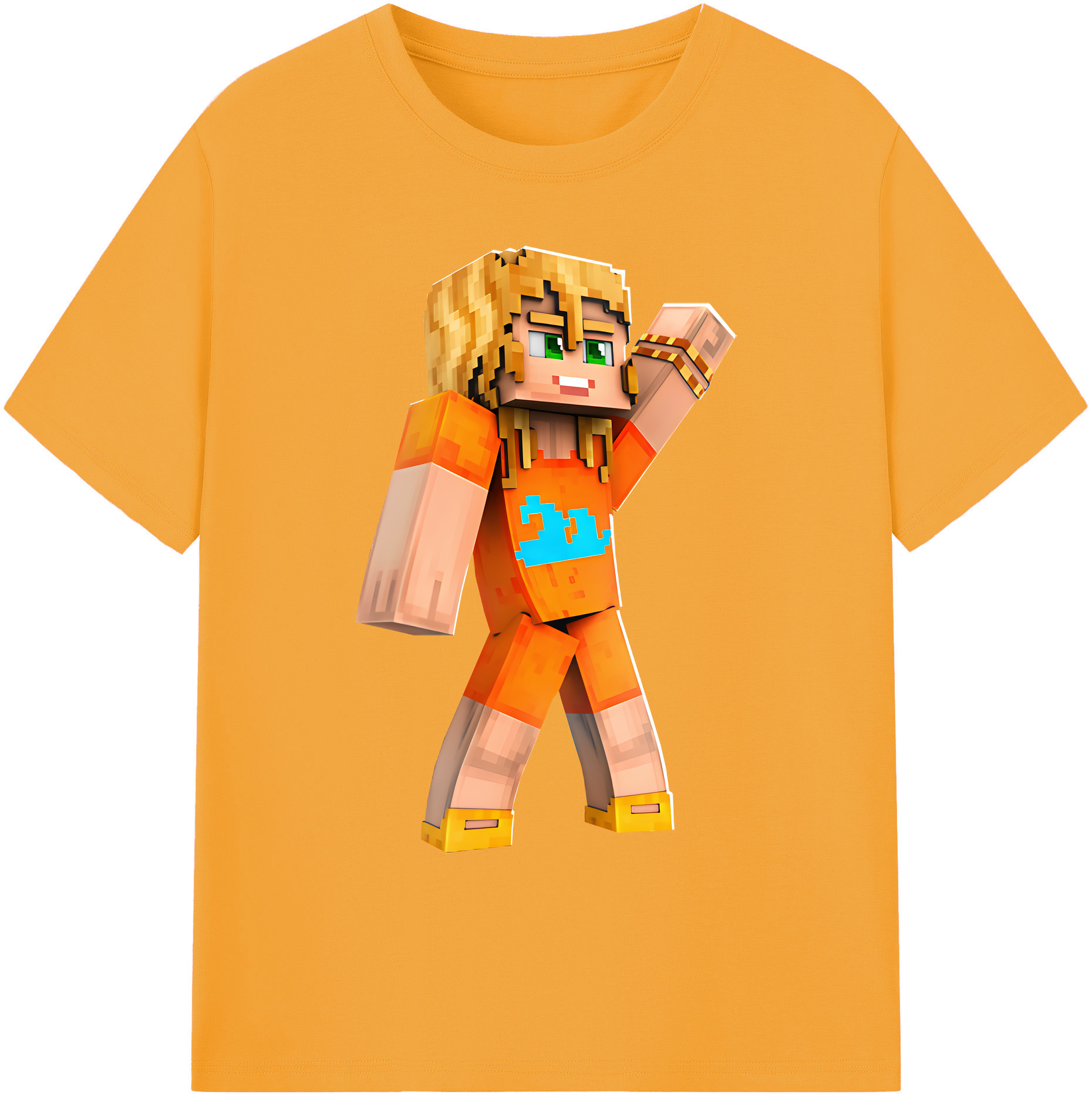 （画像用） マインクラフト ブロックの世界 Minecraft MC Block world 綿100％ メンズ半袖Tシャツ｜肌触りやわらか＆通気性