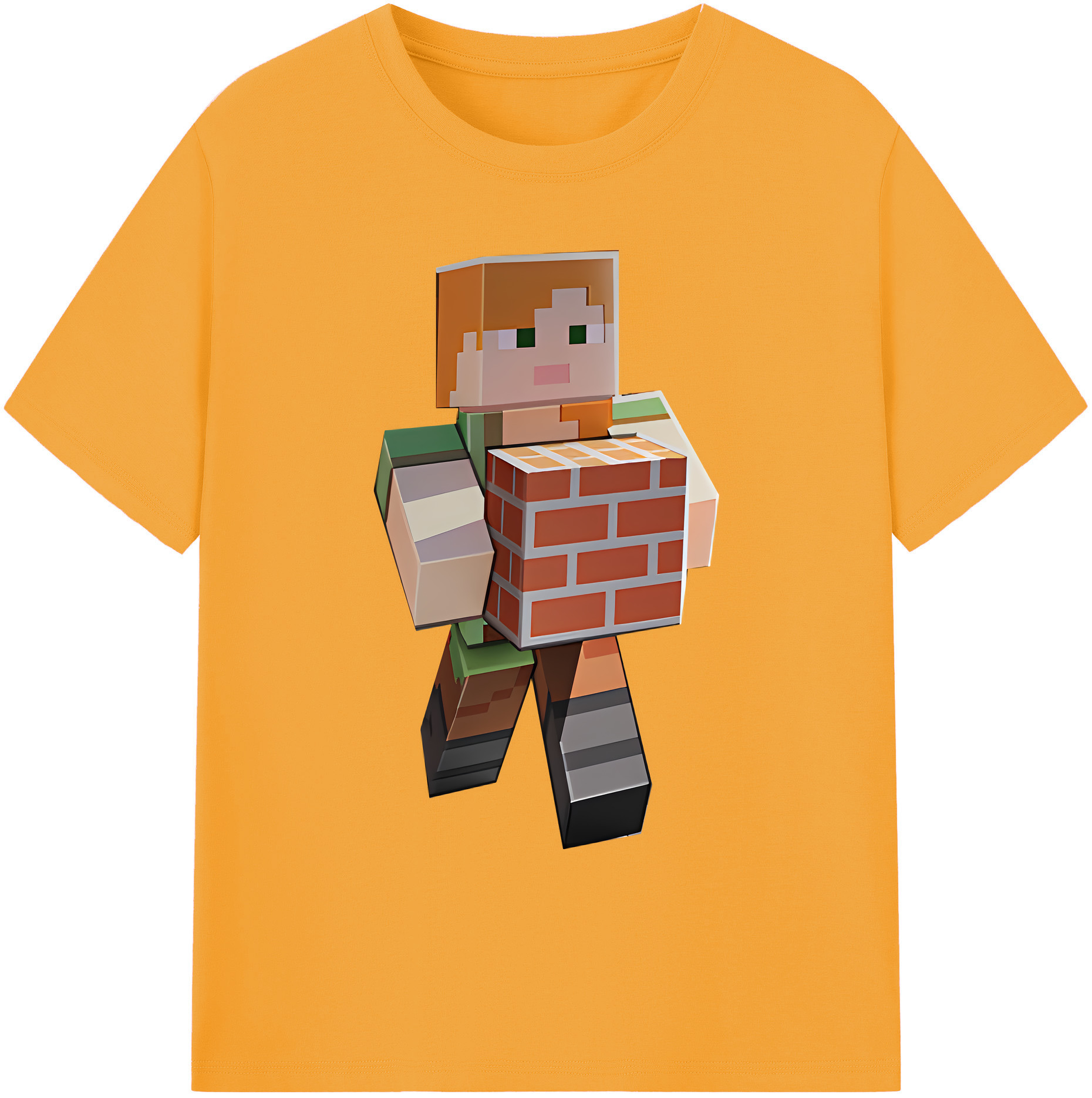 （画像用） マインクラフト ブロックの世界 Minecraft MC Block world 綿100％ メンズ半袖Tシャツ｜肌触りやわらか＆通気性