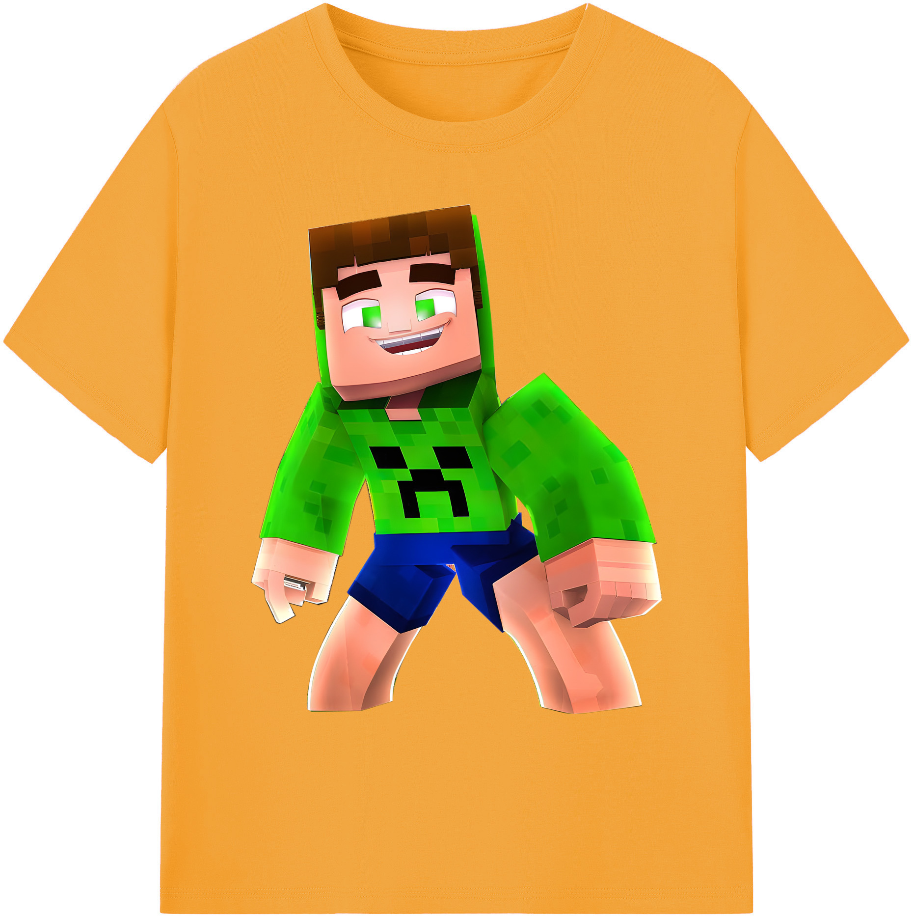 （画像用） マインクラフト ブロックの世界 Minecraft MC Block world 綿100％ メンズ半袖Tシャツ｜肌触りやわらか＆通気性