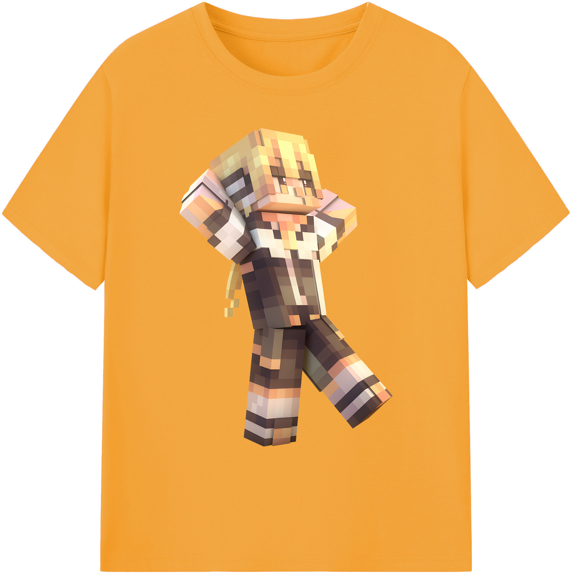 （画像用） マインクラフト ブロックの世界 Minecraft MC Block world 綿100％ メンズ半袖Tシャツ｜肌触りやわらか＆通気性