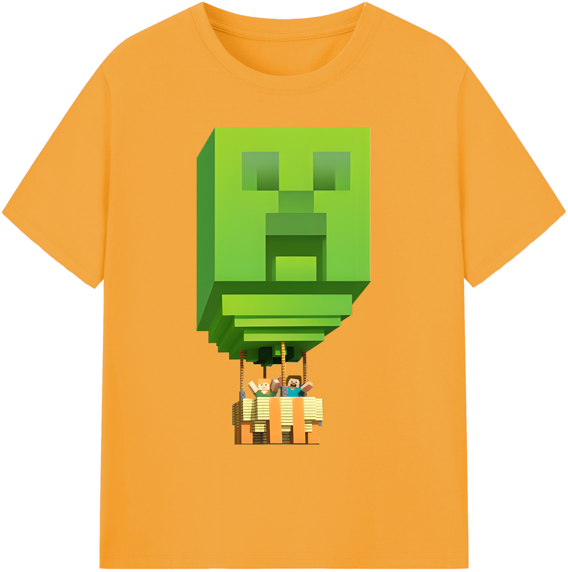 （画像用） マインクラフト ブロックの世界 Minecraft MC Block world 綿100％ メンズ半袖Tシャツ｜肌触りやわらか＆通気性