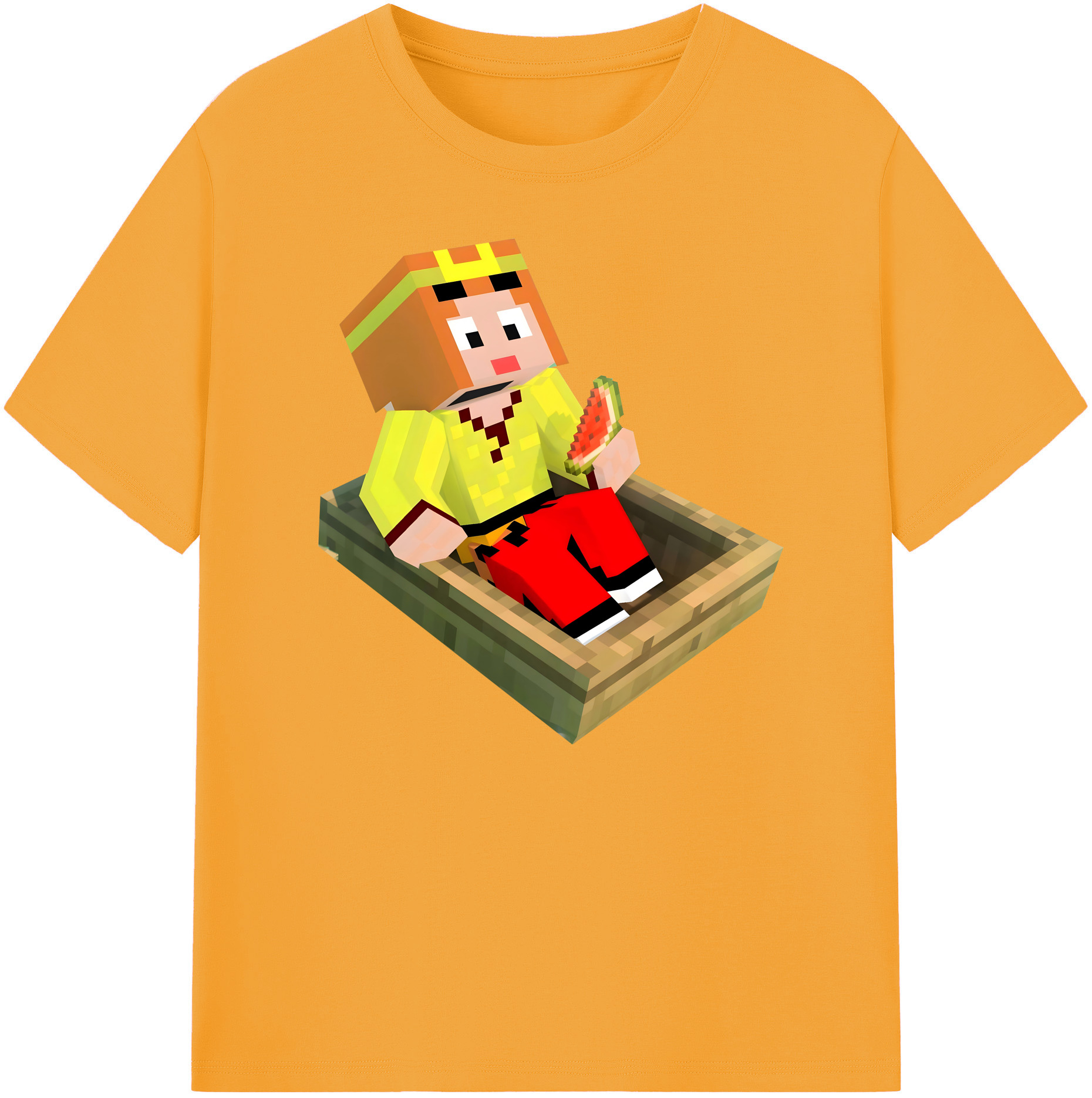 （画像用） マインクラフト ブロックの世界 Minecraft MC Block world 綿100％ メンズ半袖Tシャツ｜肌触りやわらか＆通気性