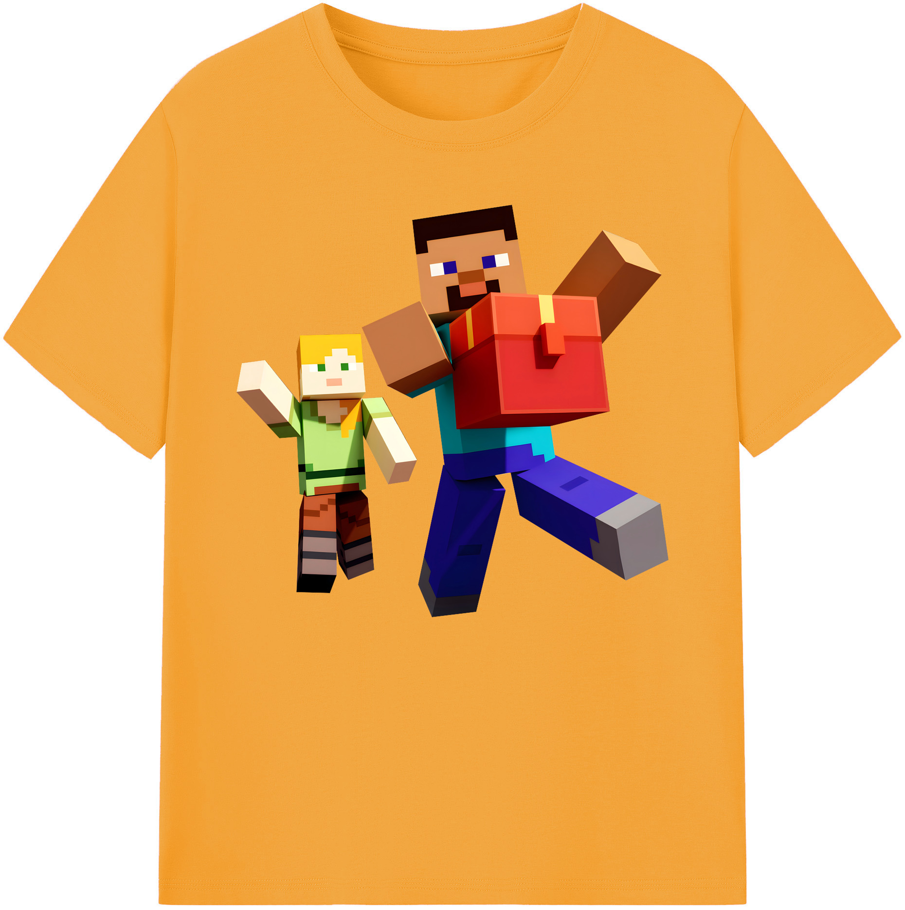 （画像用） マインクラフト ブロックの世界 Minecraft MC Block world 綿100％ メンズ半袖Tシャツ｜肌触りやわらか＆通気性