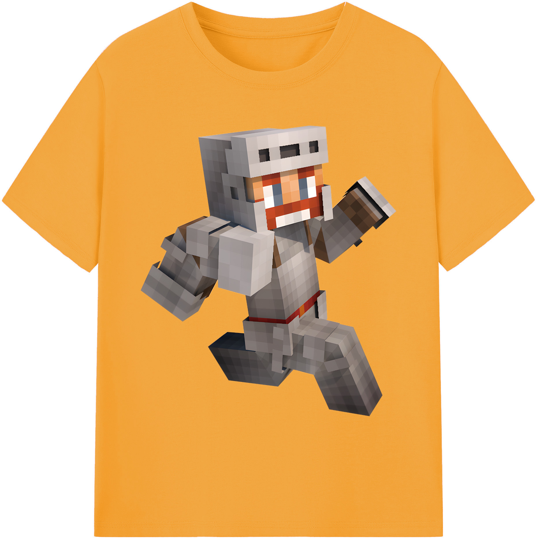 （画像用） マインクラフト ブロックの世界 Minecraft MC Block world 綿100％ メンズ半袖Tシャツ｜肌触りやわらか＆通気性