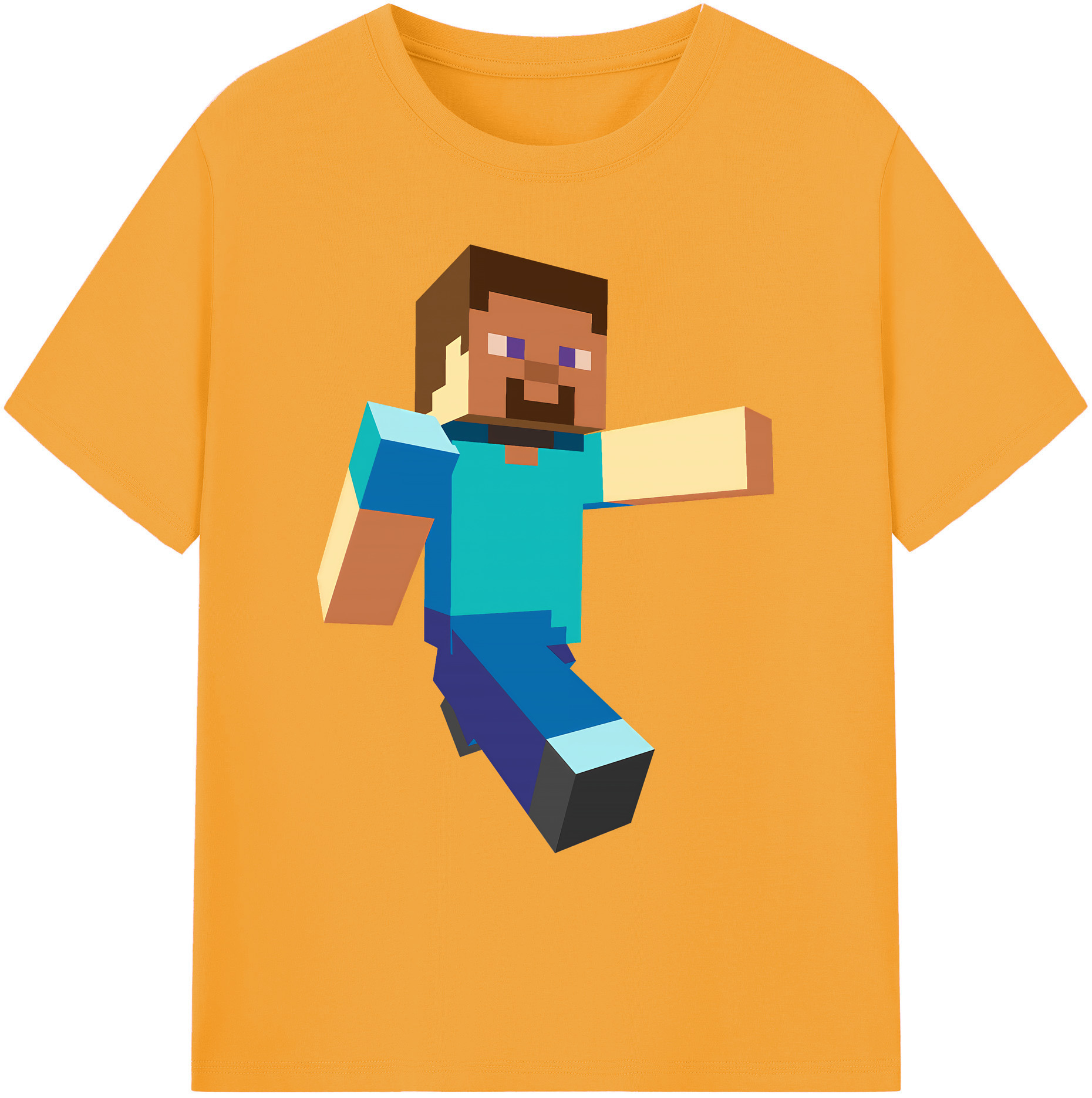 （画像用） マインクラフト ブロックの世界 Minecraft MC Block world 綿100％ メンズ半袖Tシャツ｜肌触りやわらか＆通気性