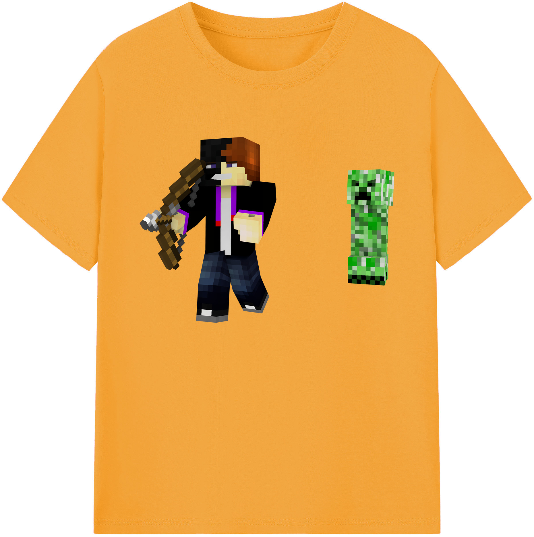 （画像用） マインクラフト ブロックの世界 Minecraft MC Block world 綿100％ メンズ半袖Tシャツ｜肌触りやわらか＆通気性