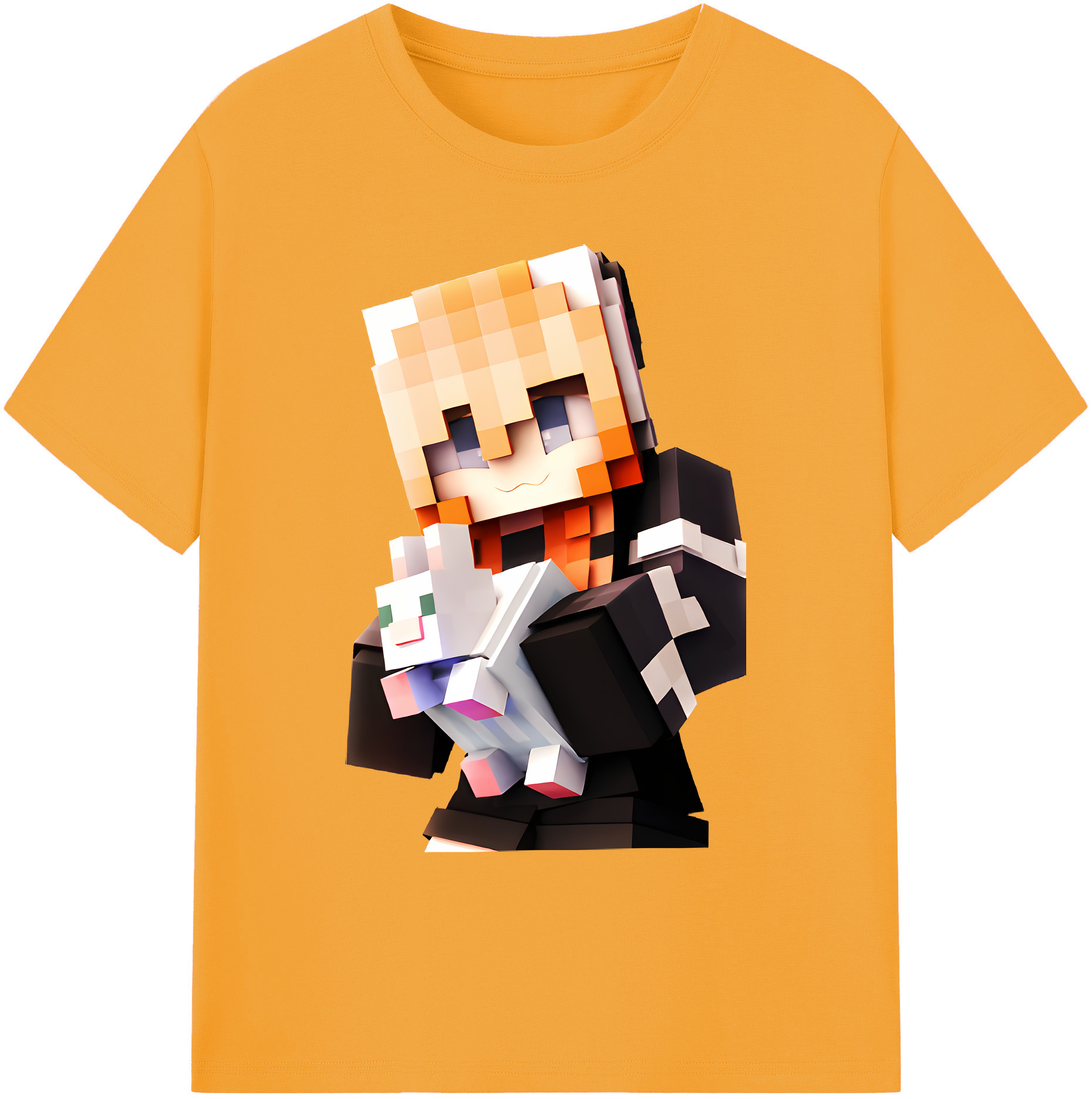 （画像用） マインクラフト ブロックの世界 Minecraft MC Block world 綿100％ メンズ半袖Tシャツ｜肌触りやわらか＆通気性