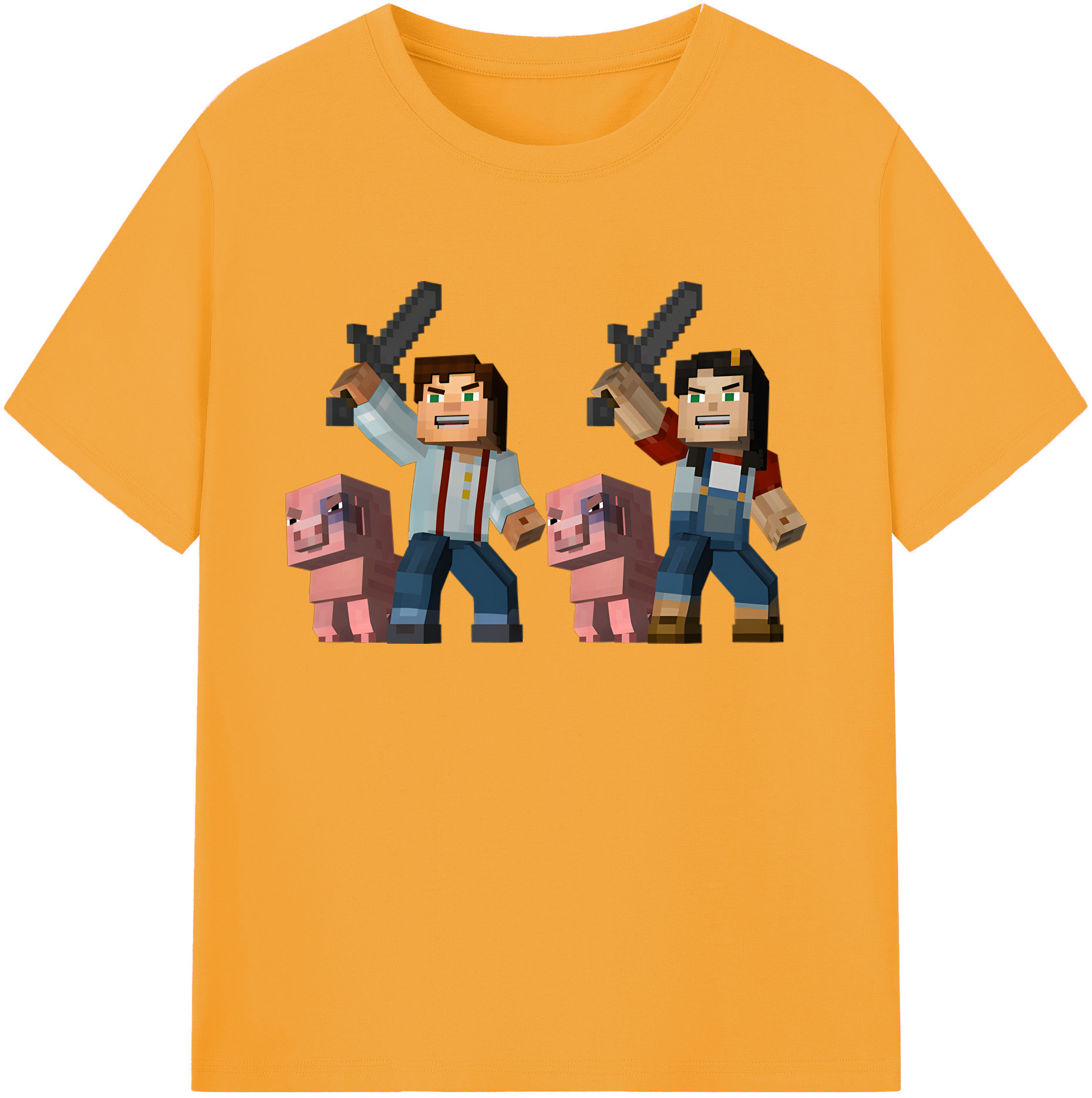 （画像用） マインクラフト ブロックの世界 Minecraft MC Block world 綿100％ メンズ半袖Tシャツ｜肌触りやわらか＆通気性