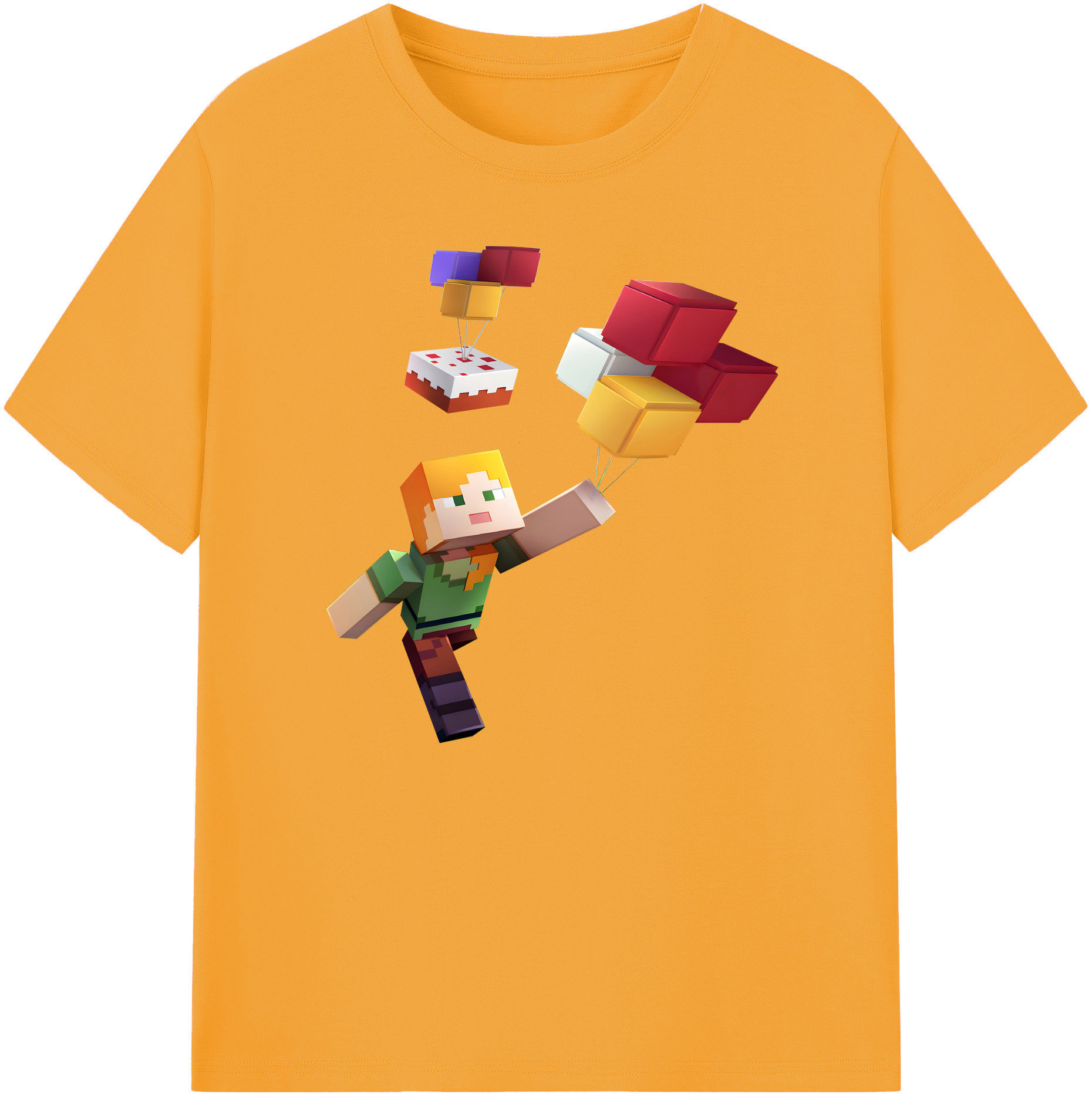 （画像用） マインクラフト ブロックの世界 Minecraft MC Block world 綿100％ メンズ半袖Tシャツ｜肌触りやわらか＆通気性
