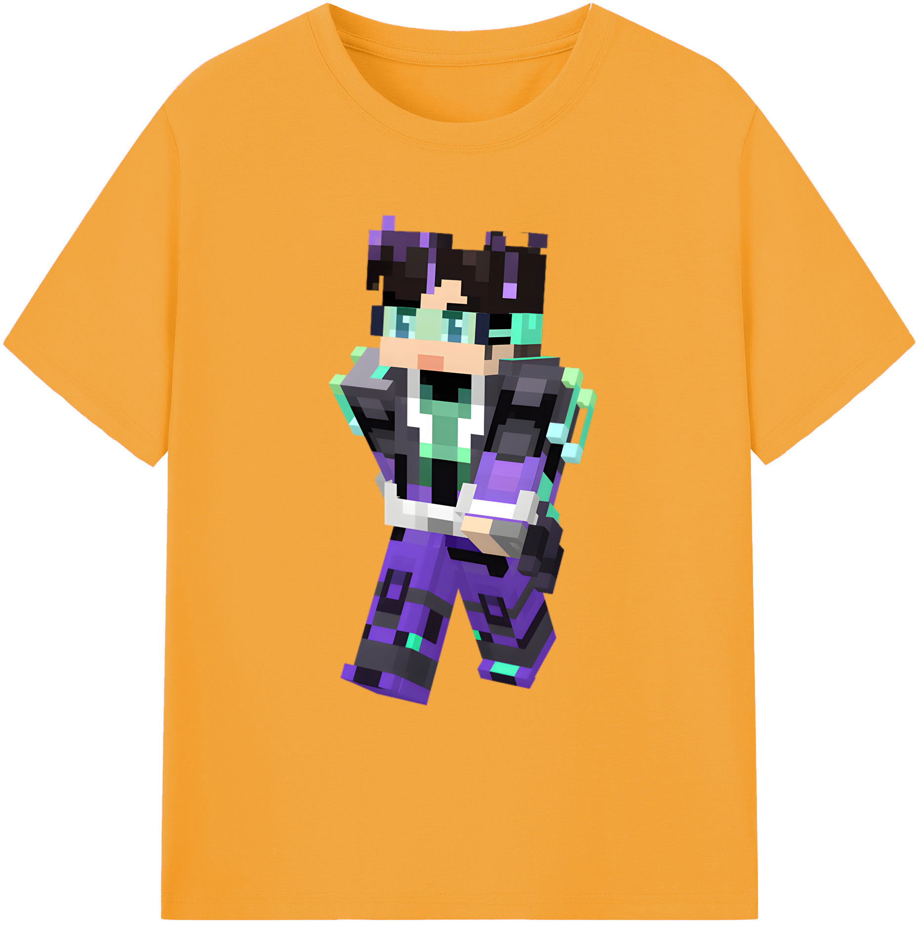 （画像用） マインクラフト ブロックの世界 Minecraft MC Block world 綿100％ メンズ半袖Tシャツ｜肌触りやわらか＆通気性