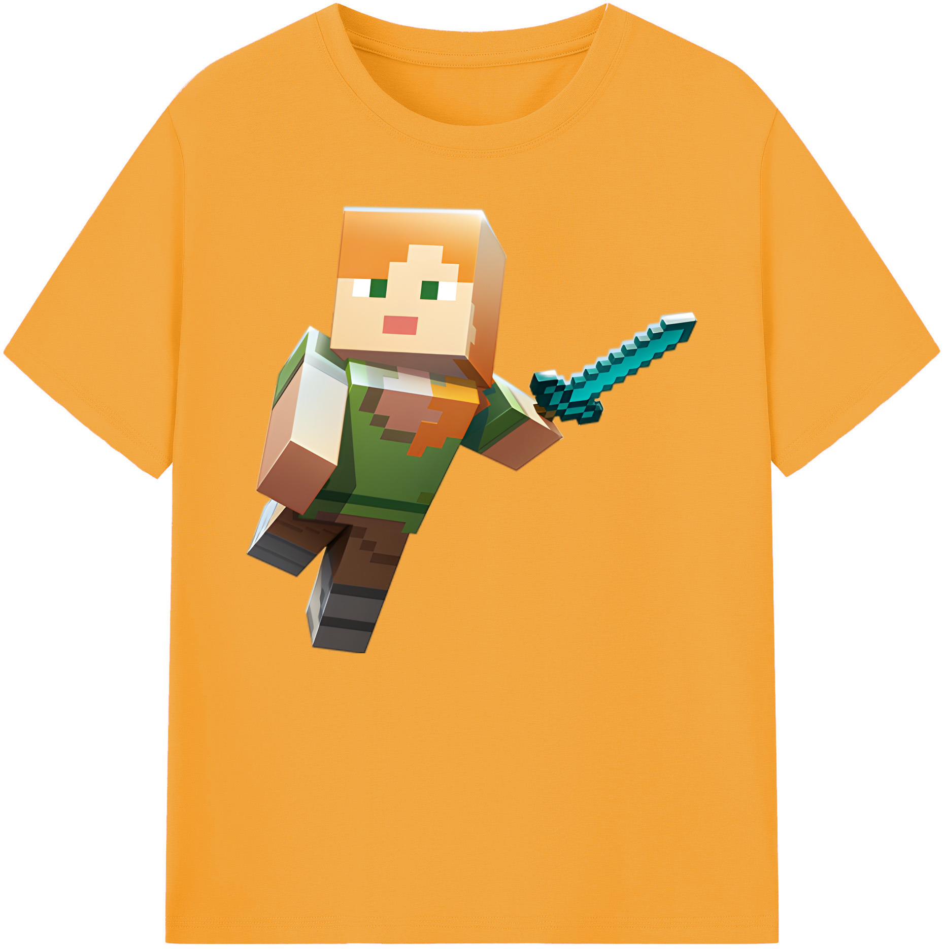 （画像用） マインクラフト ブロックの世界 Minecraft MC Block world 綿100％ メンズ半袖Tシャツ｜肌触りやわらか＆通気性