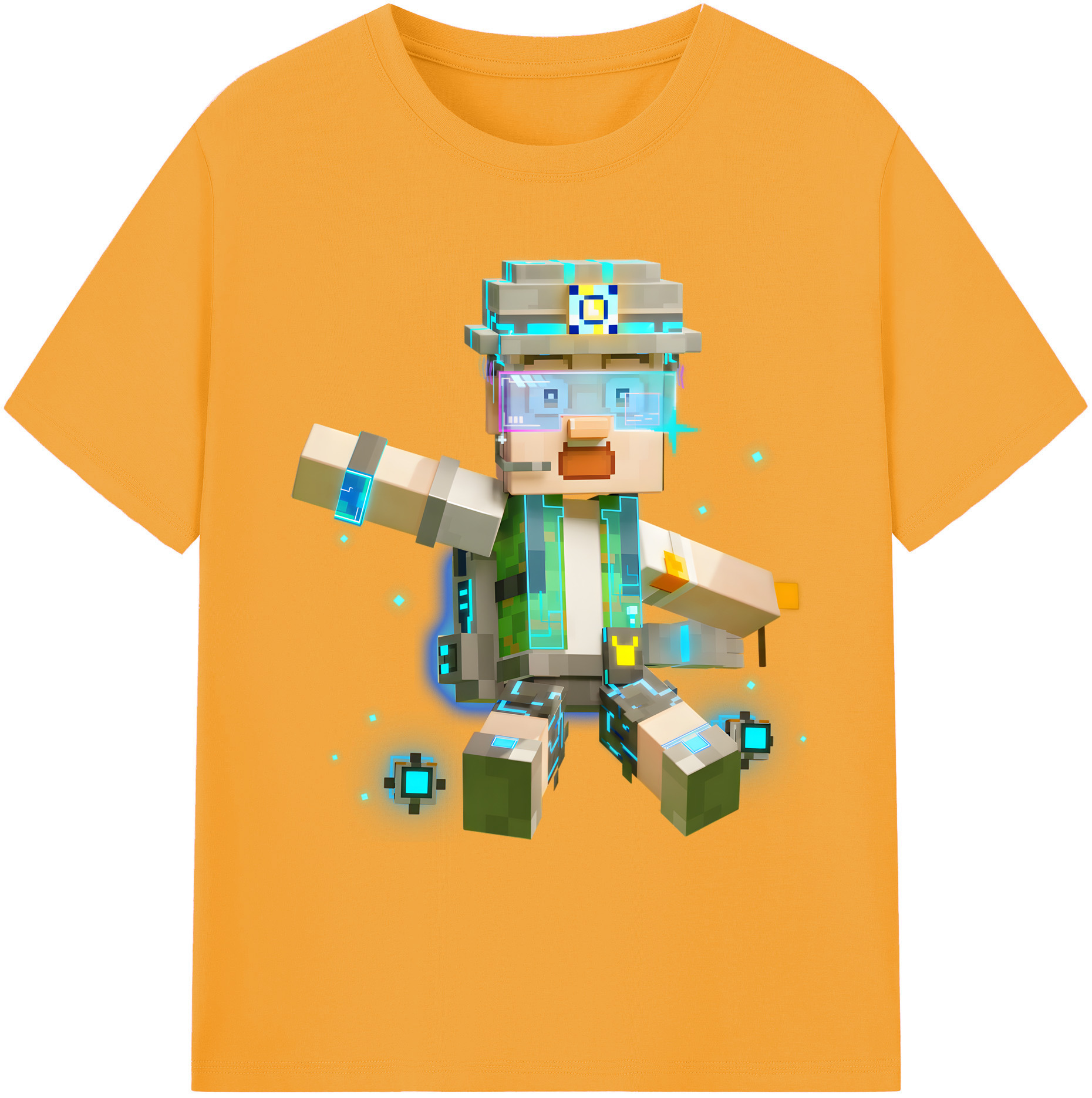 （画像用） マインクラフト ブロックの世界 Minecraft MC Block world 綿100％ メンズ半袖Tシャツ｜肌触りやわらか＆通気性