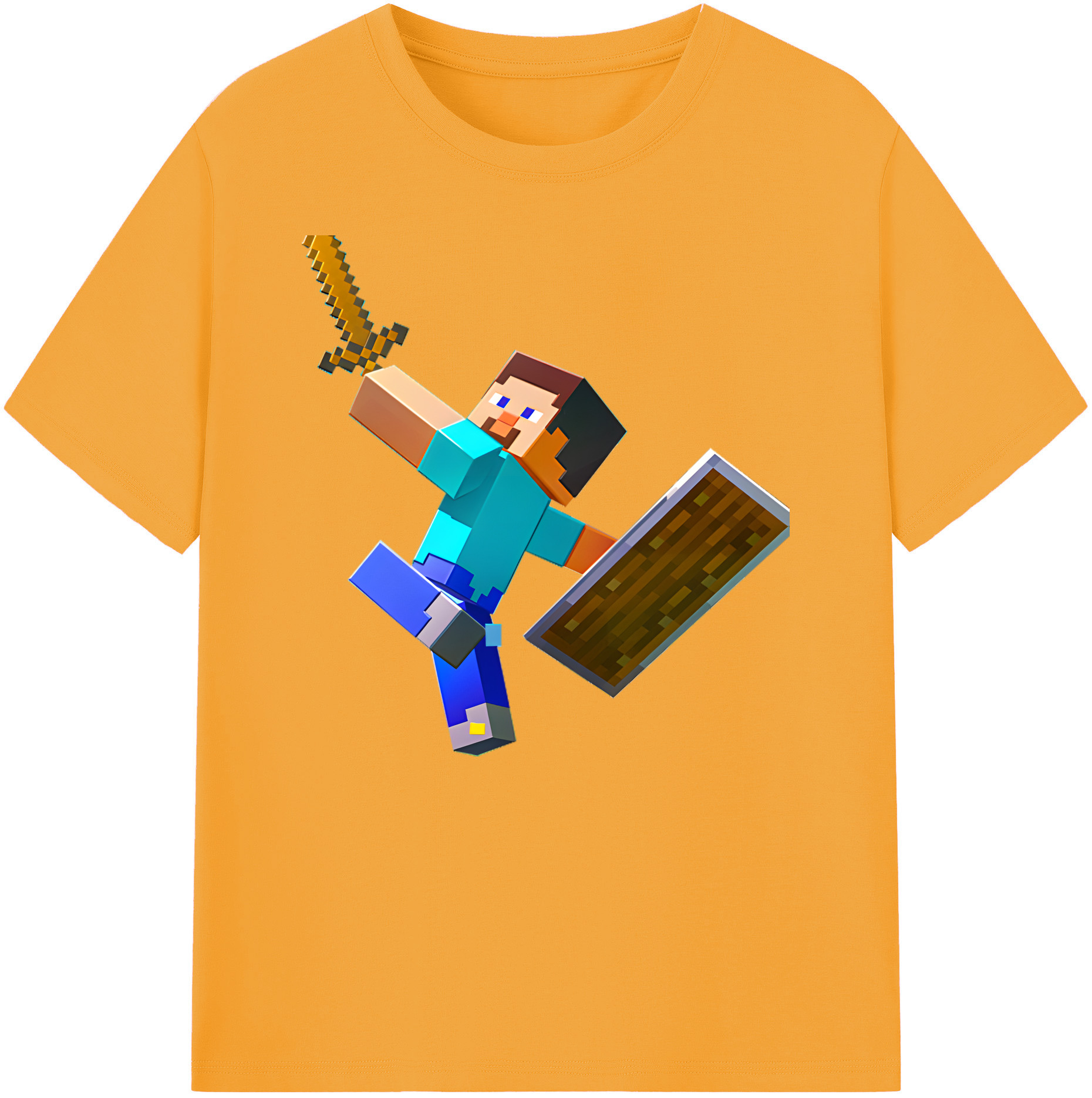 （画像用） マインクラフト ブロックの世界 Minecraft MC Block world 綿100％ メンズ半袖Tシャツ｜肌触りやわらか＆通気性