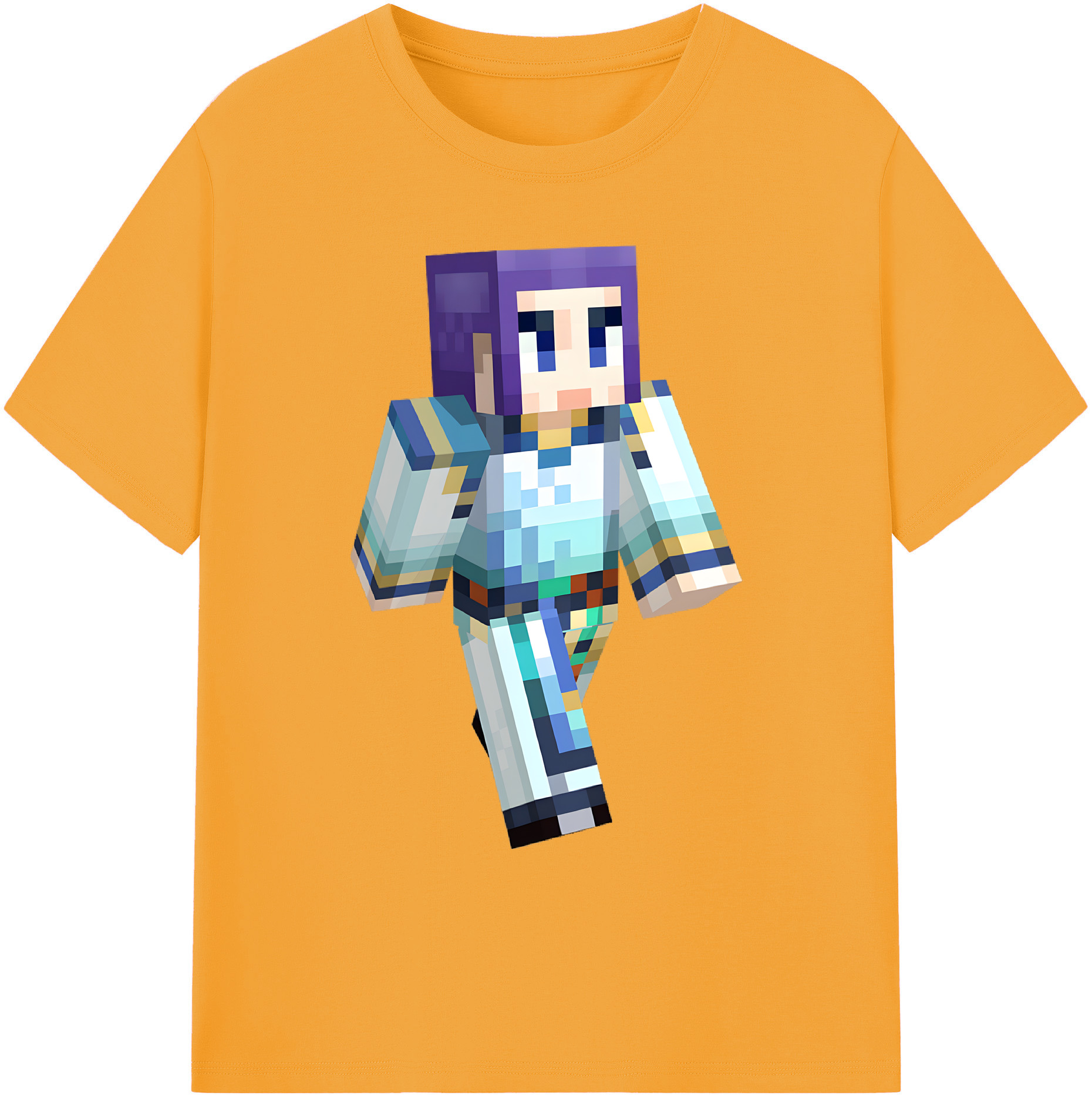 （画像用） マインクラフト ブロックの世界 Minecraft MC Block world 綿100％ メンズ半袖Tシャツ｜肌触りやわらか＆通気性