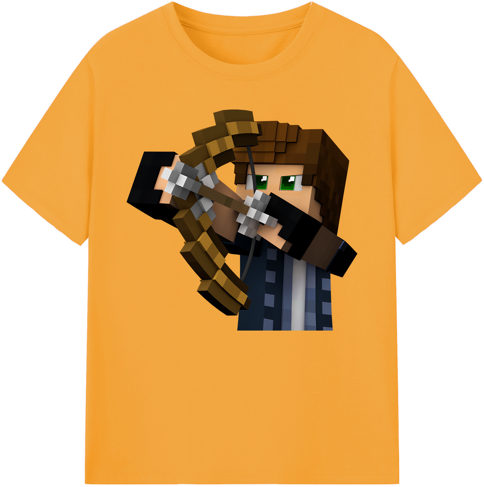 （画像用） マインクラフト ブロックの世界 Minecraft MC Block world 綿100％ メンズ半袖Tシャツ｜肌触りやわらか＆通気性