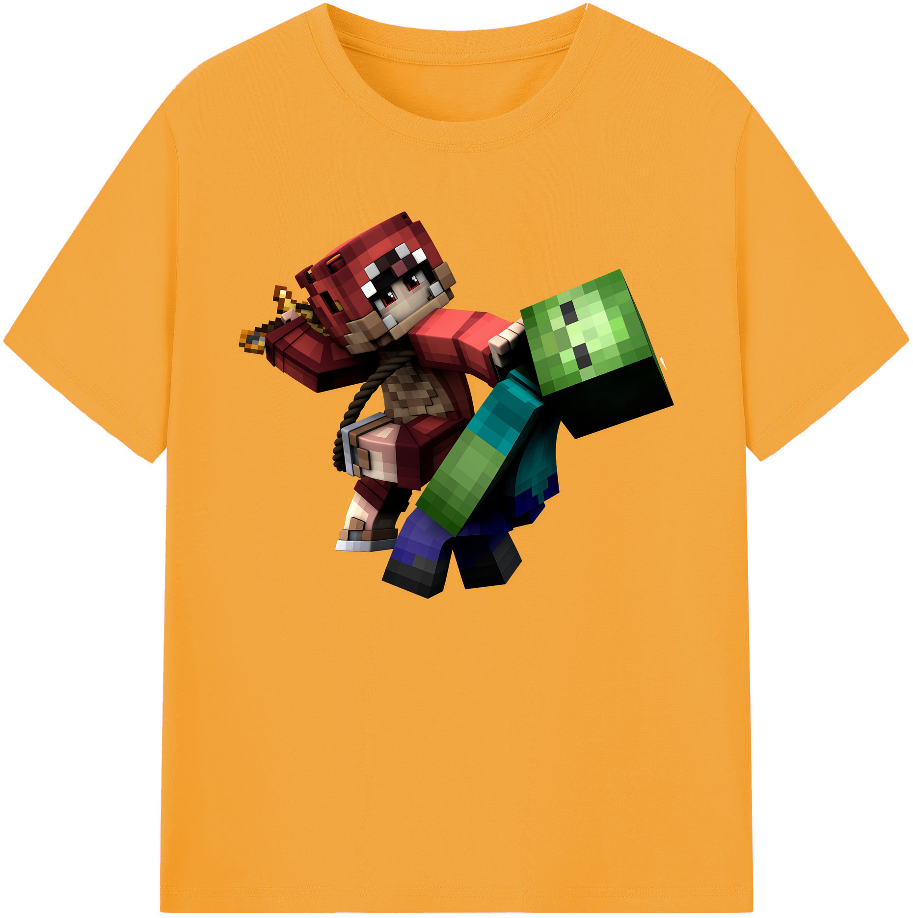 （画像用） マインクラフト ブロックの世界 Minecraft MC Block world 綿100％ メンズ半袖Tシャツ｜肌触りやわらか＆通気性