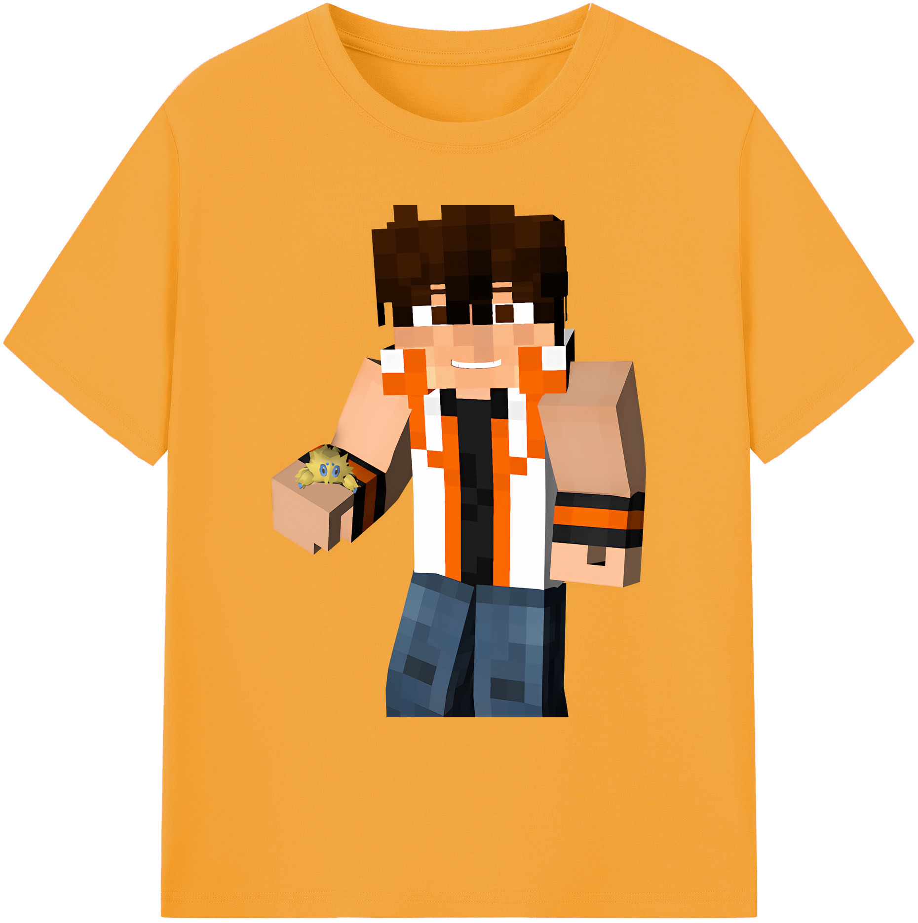（画像用） マインクラフト ブロックの世界 Minecraft MC Block world 綿100％ メンズ半袖Tシャツ｜肌触りやわらか＆通気性