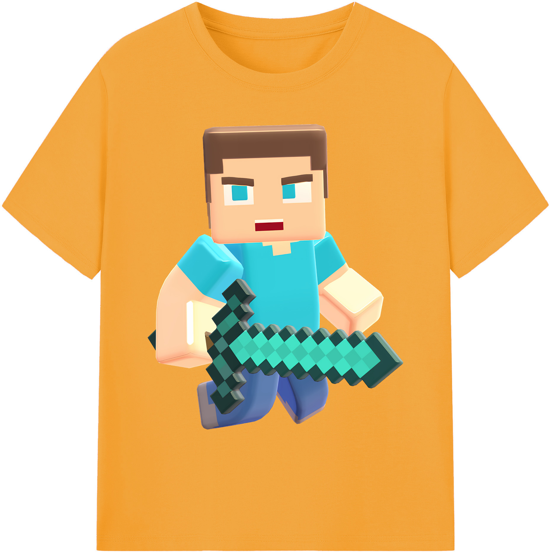 （画像用） マインクラフト ブロックの世界 Minecraft MC Block world 綿100％ メンズ半袖Tシャツ｜肌触りやわらか＆通気性