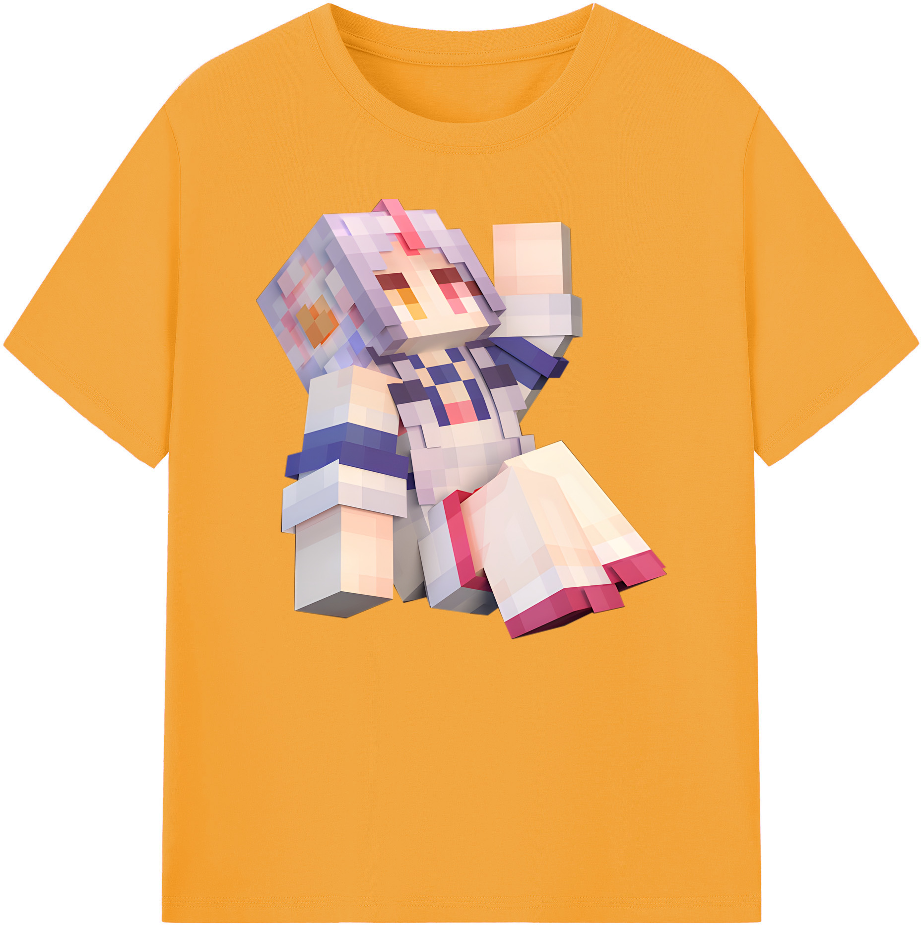 （画像用） マインクラフト ブロックの世界 Minecraft MC Block world 綿100％ メンズ半袖Tシャツ｜肌触りやわらか＆通気性