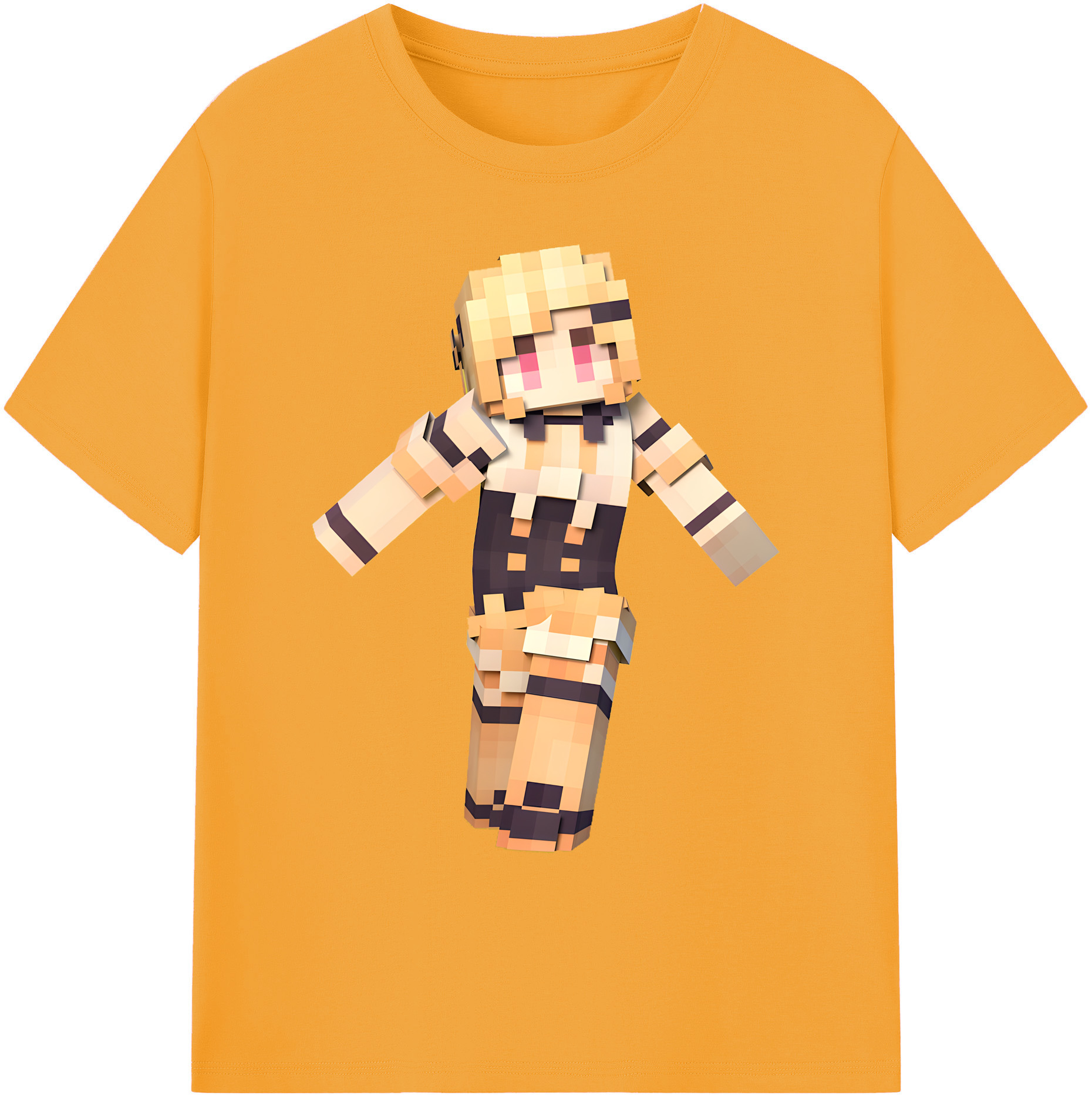 （画像用） マインクラフト ブロックの世界 Minecraft MC Block world 綿100％ メンズ半袖Tシャツ｜肌触りやわらか＆通気性