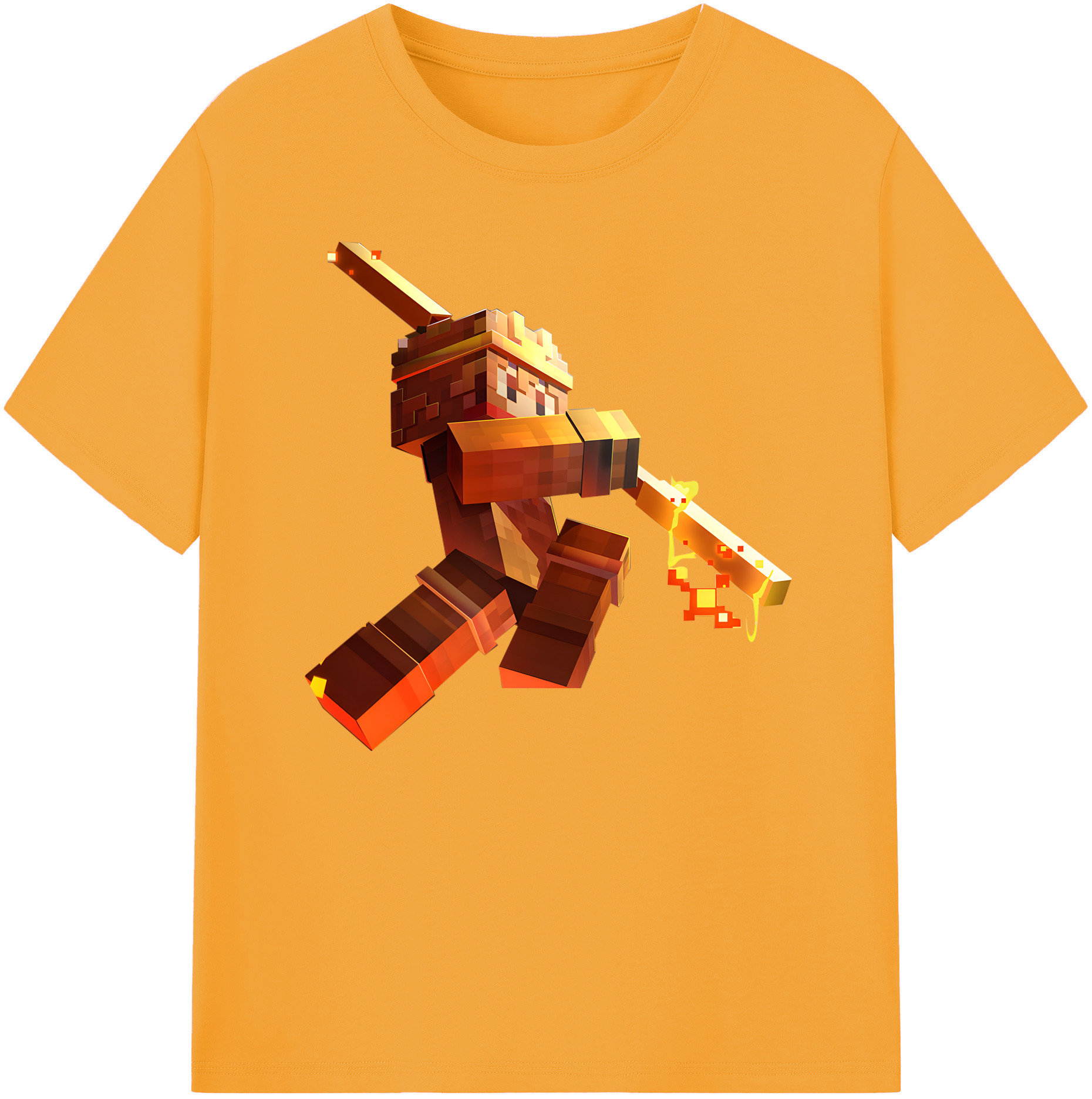 （画像用） マインクラフト ブロックの世界 Minecraft MC Block world 綿100％ メンズ半袖Tシャツ｜肌触りやわらか＆通気性