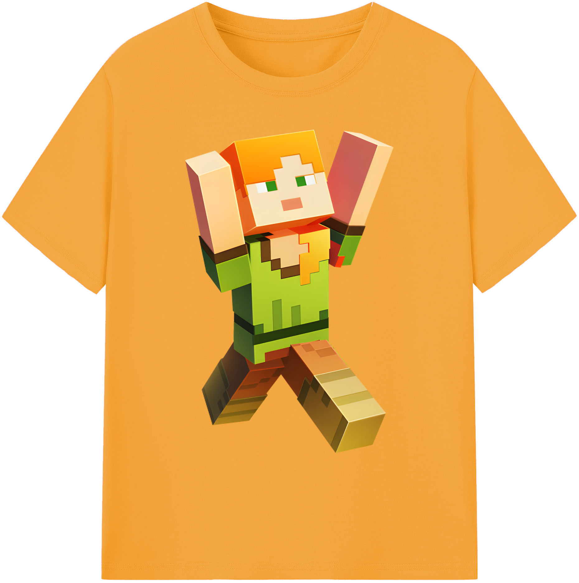 （画像用） マインクラフト ブロックの世界 Minecraft MC Block world 綿100％ メンズ半袖Tシャツ｜肌触りやわらか＆通気性