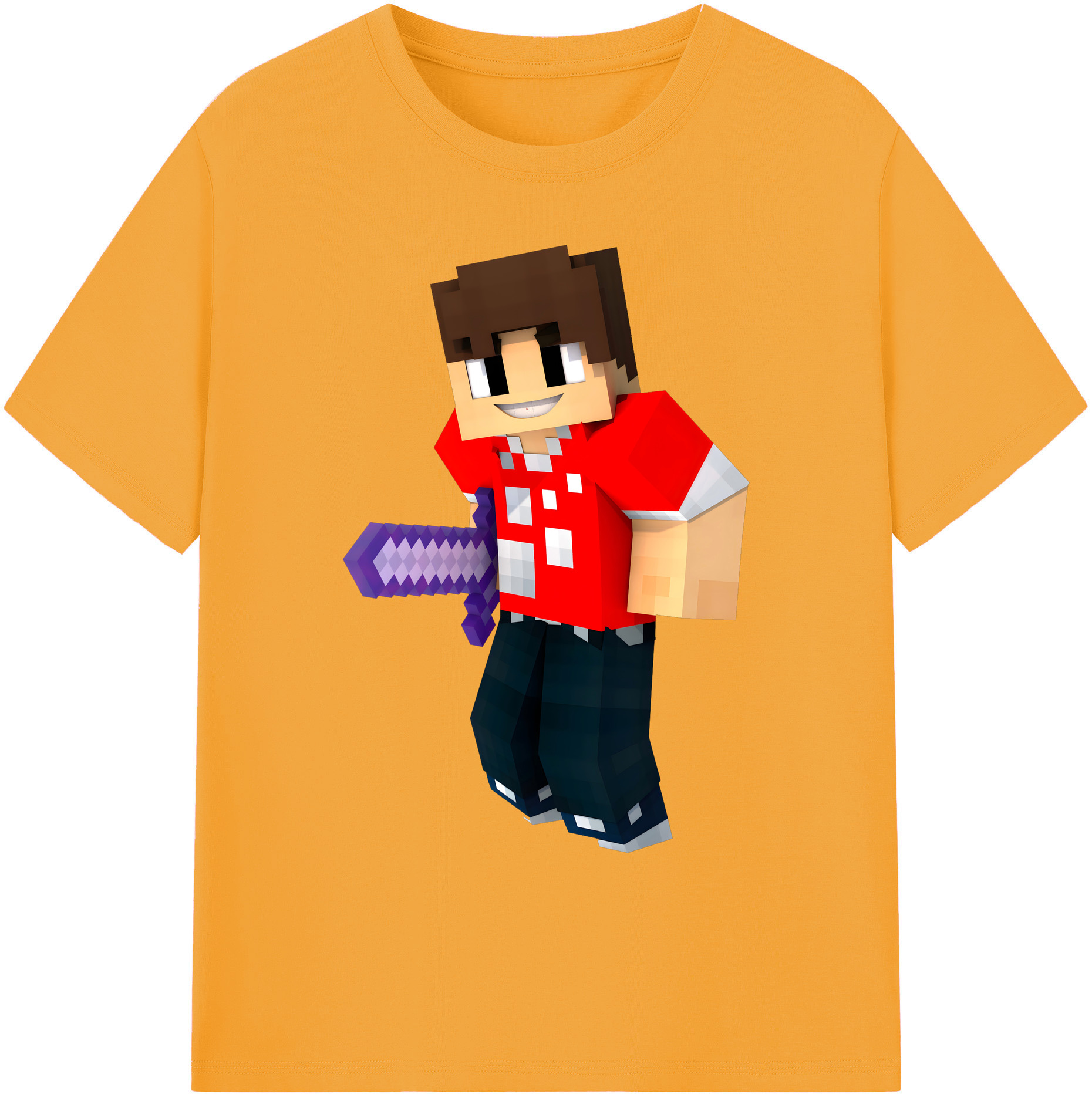 （画像用） マインクラフト ブロックの世界 Minecraft MC Block world 綿100％ メンズ半袖Tシャツ｜肌触りやわらか＆通気性